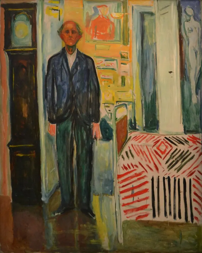 Self-Portrait. Between the Clock and the Bed