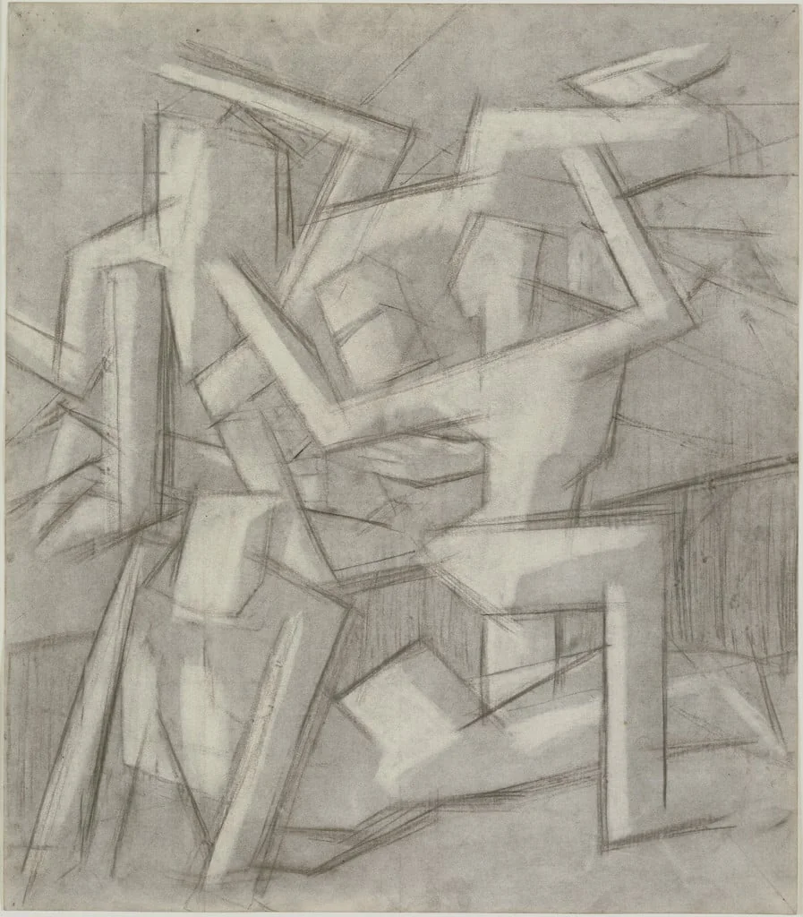 Untitled, by David Bomberg, charcoal, 1913