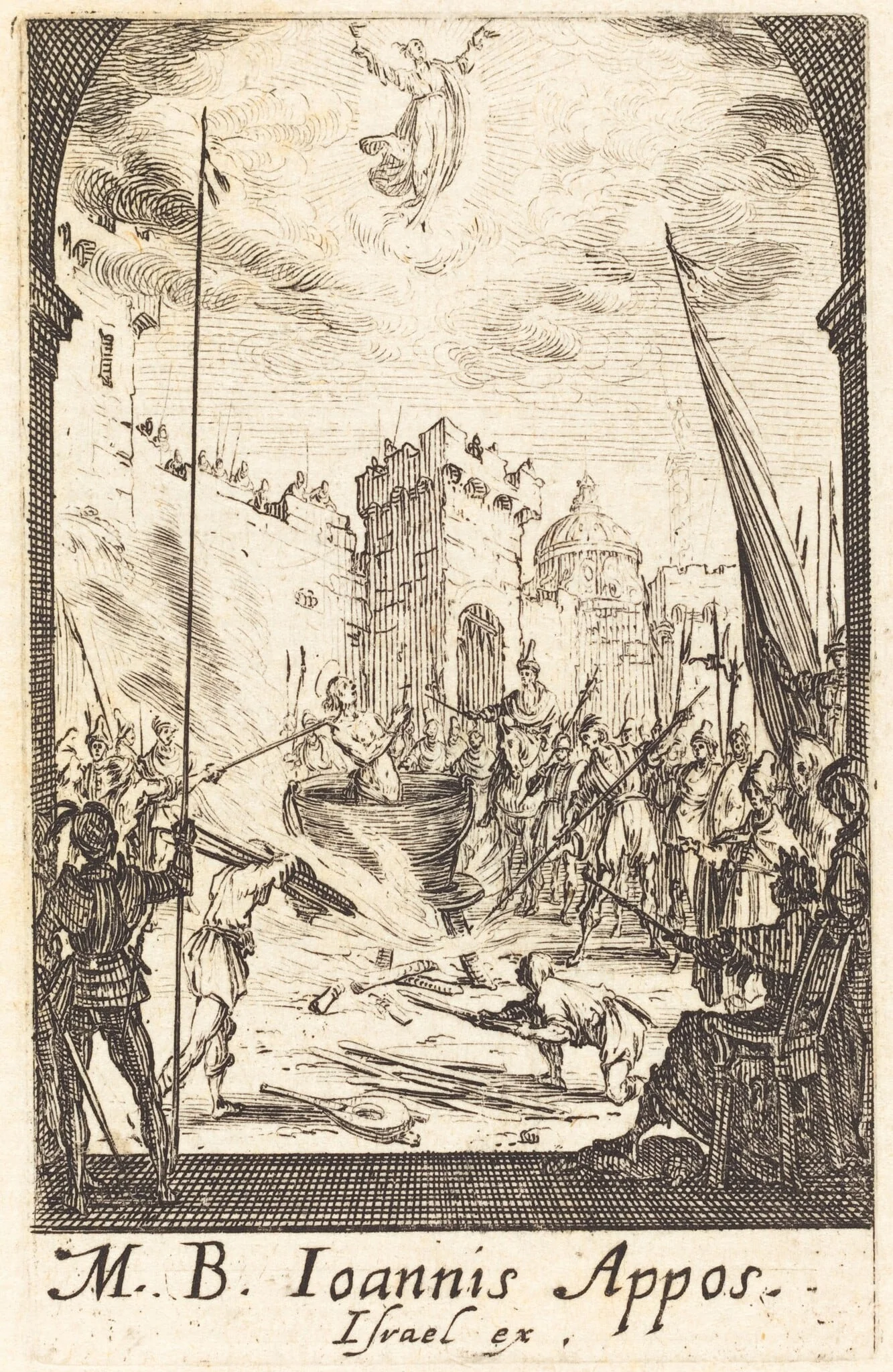 The Martyrdom of Saint John the Evangelist, by Jacques Callot, ink, 1634