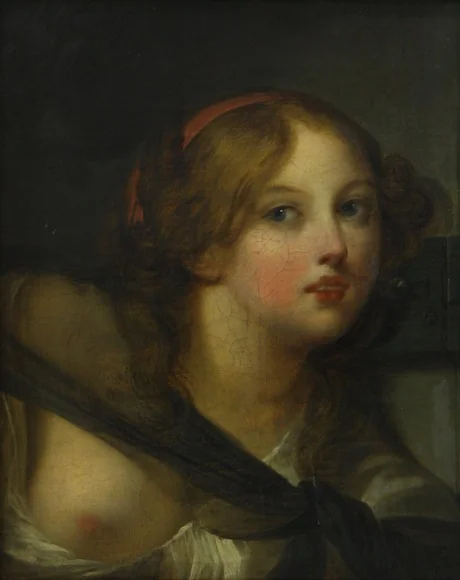 Portrait of a girl, by Jean-Baptiste Greuze, oil, 1750