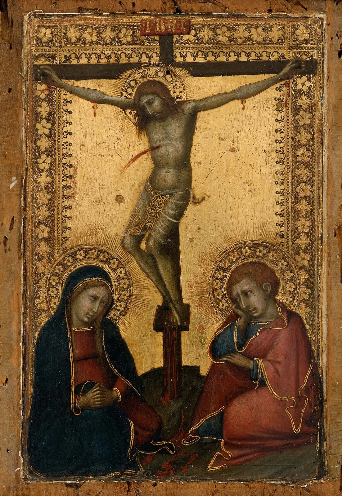 Crucified Christ with the Virgin and Saint John the Evangelist, by Naddo Ceccarelli, unspecified, 1343