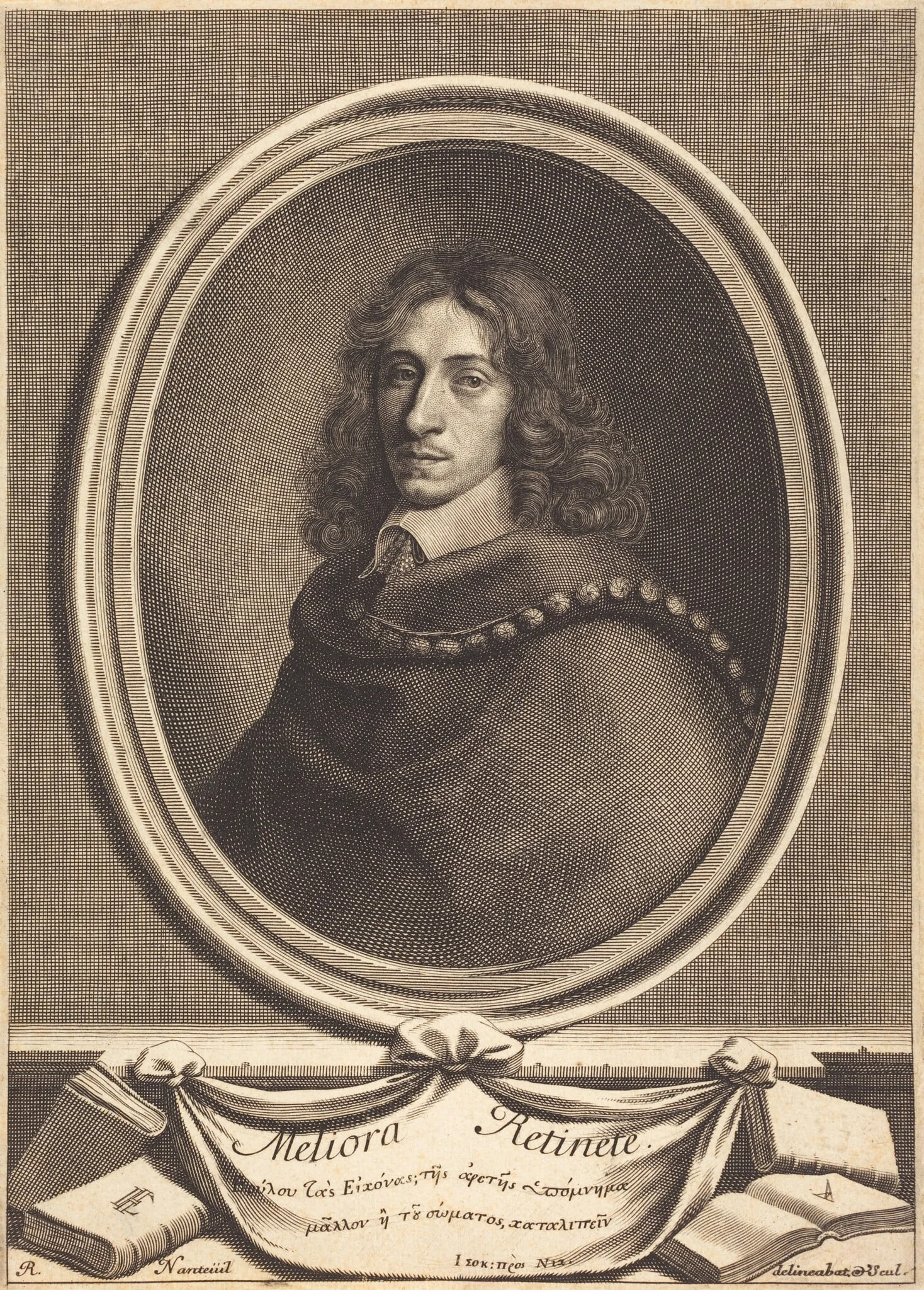John Evelyn, by Robert Nanteuil, ink, 1650