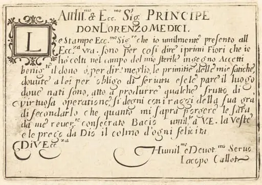 Dedication to Don Lorenzo de' Medici