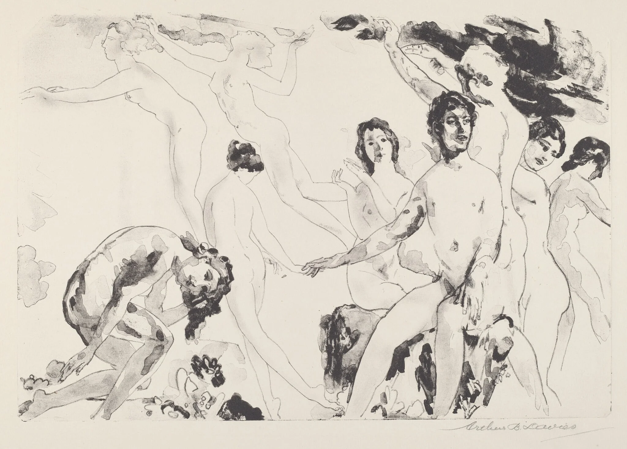 Release at the Gates, by Arthur Bowen Davies, ink, 1920