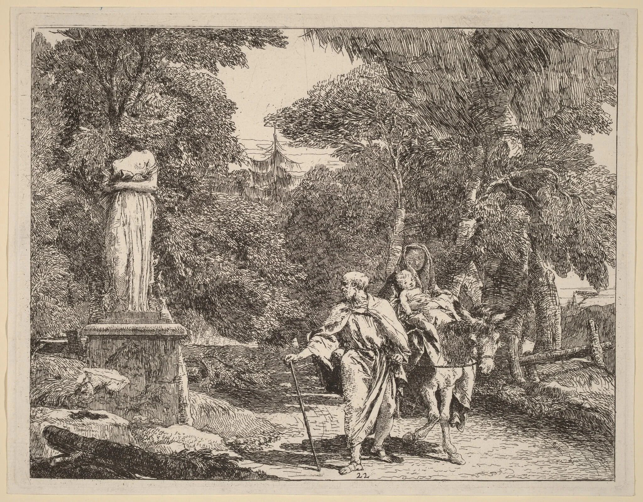 The Episode of the Falling Idol, by Giovanni Domenico Tiepolo, ink, 1753