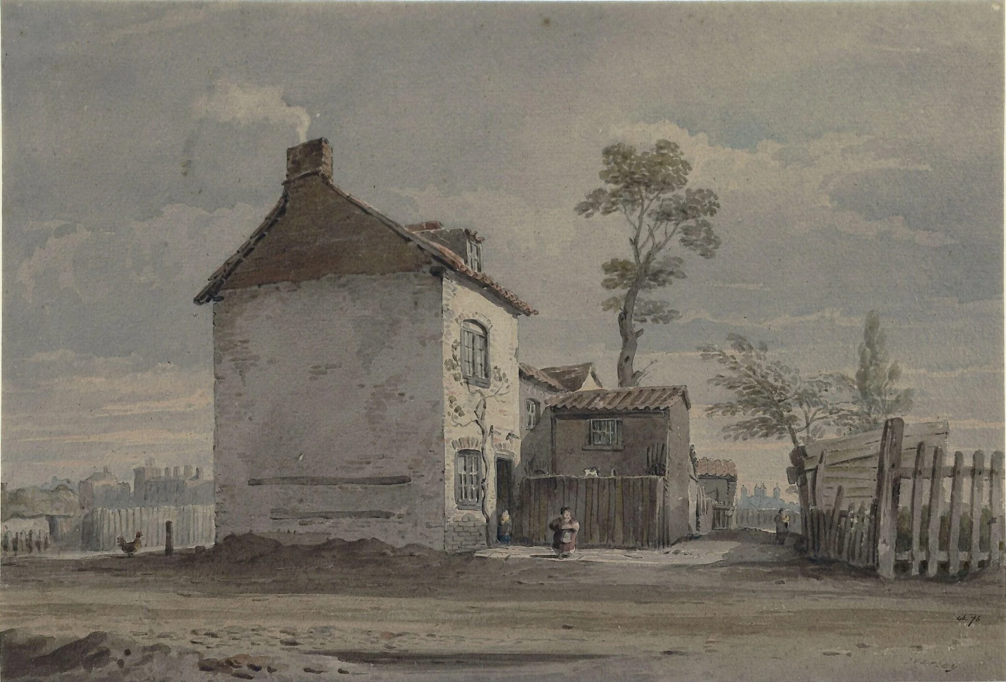 Cottages in a landscape