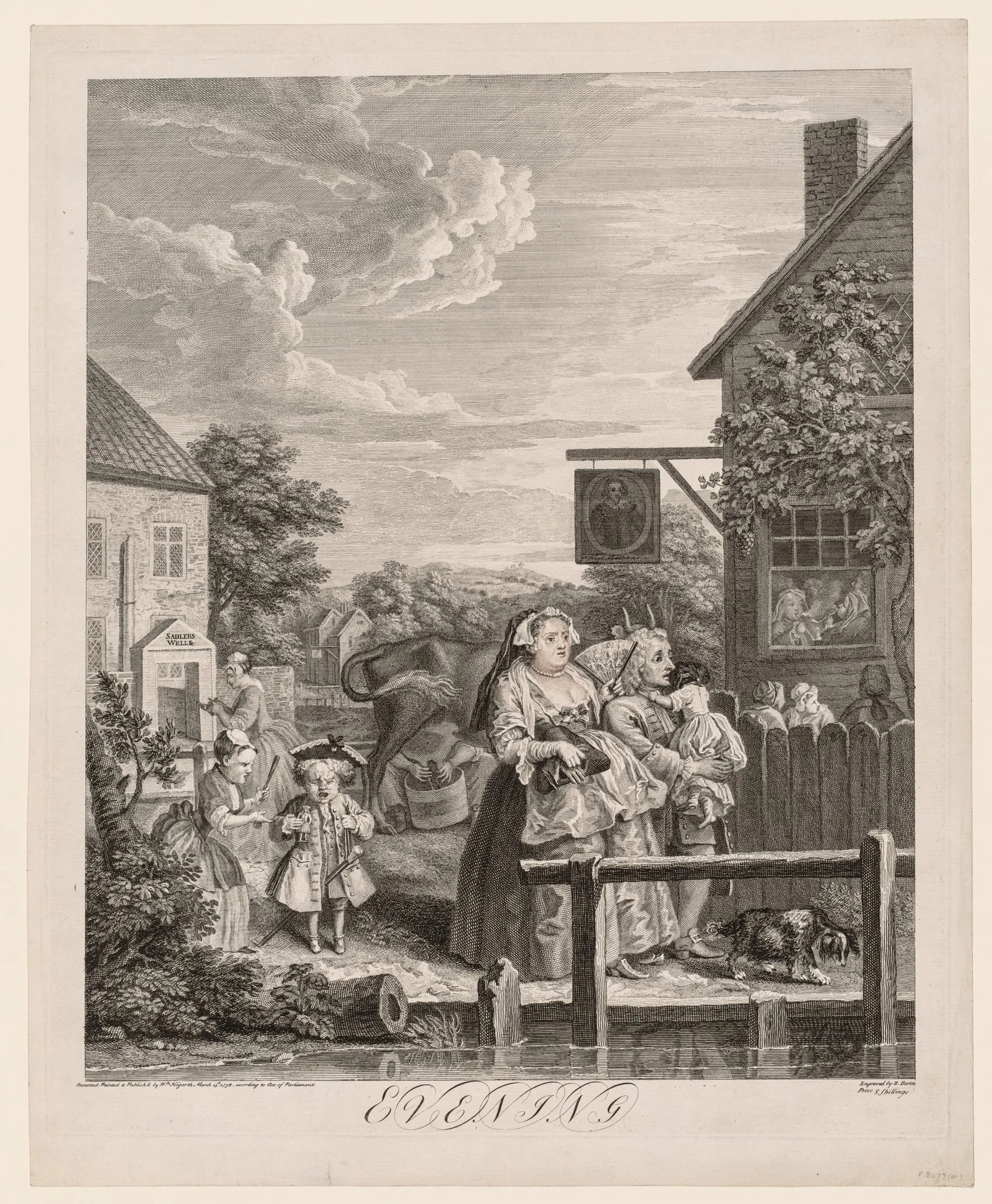 The Four Times of Day:  Evening, by William Hogarth, 1738