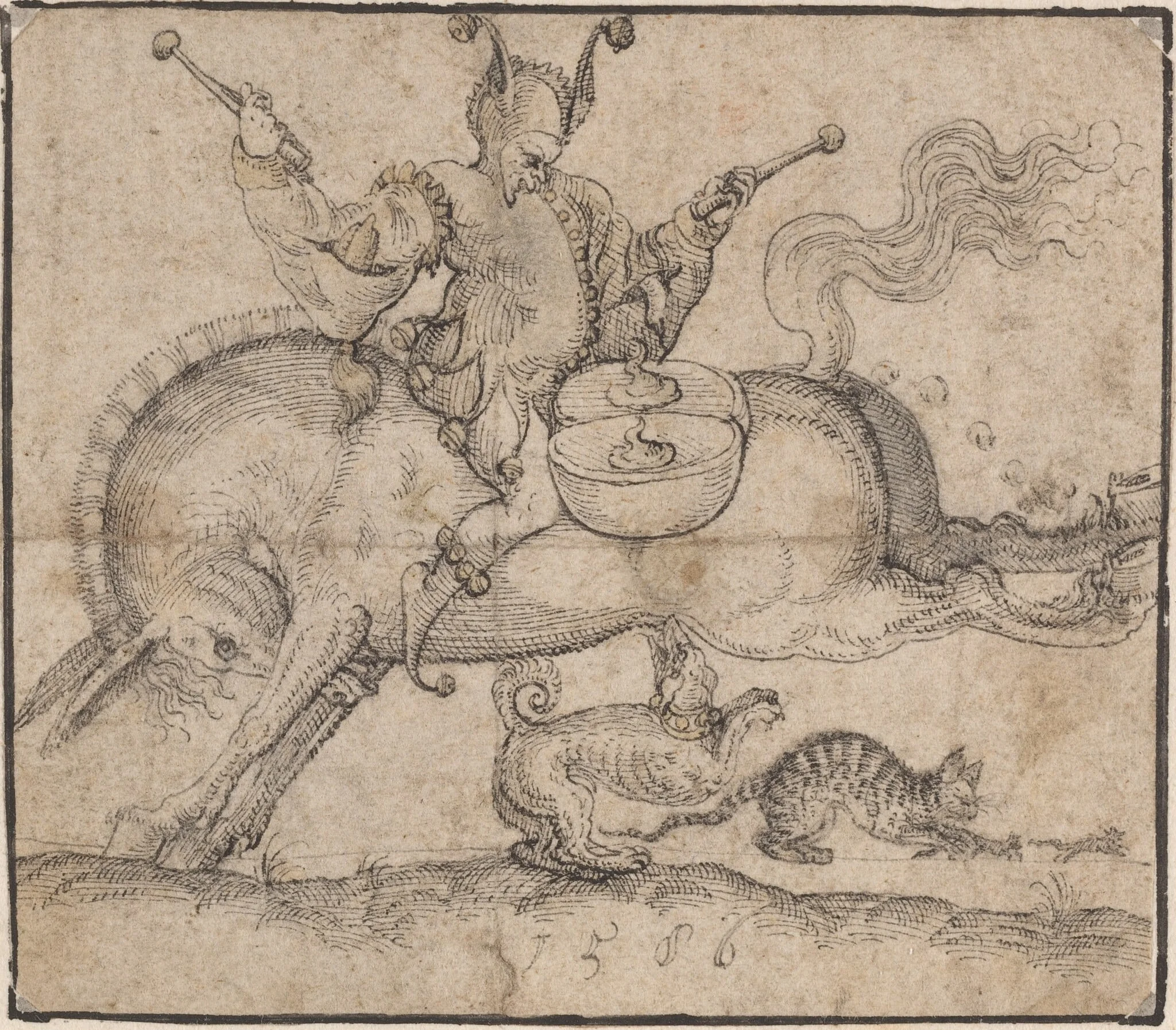 The Jester, by Jost Amman, ink, 1586