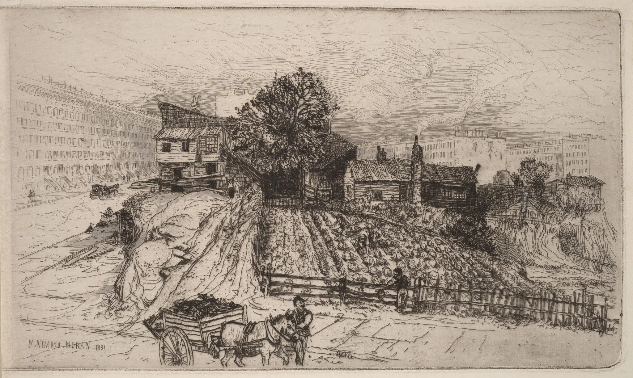 A City Farm—New York, by Mary Nimmo Moran, ink, 1881