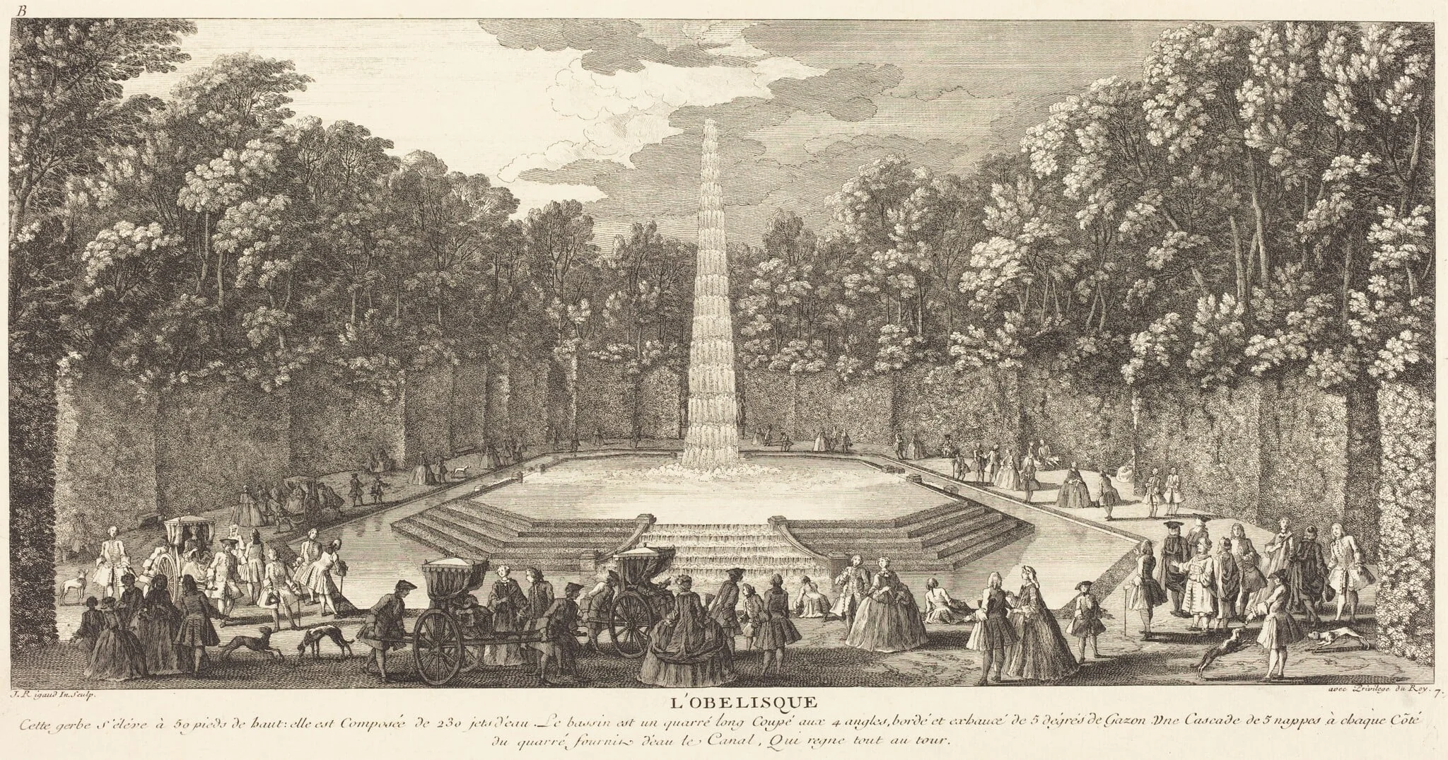 L'Obelisque, by Jean-Baptiste Rigaud, ink, 1746