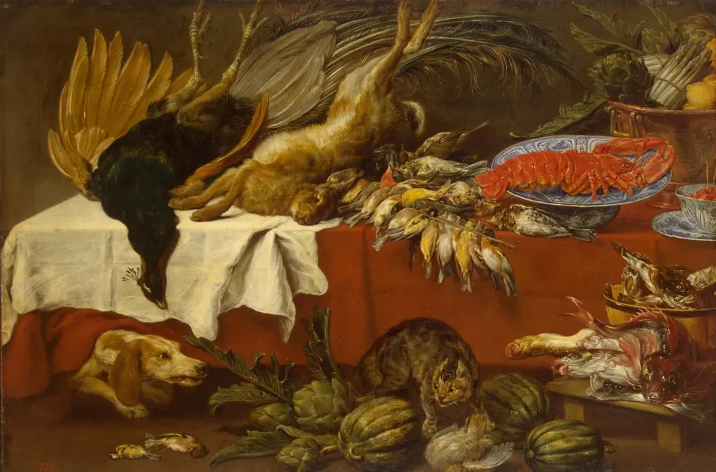 Still Life with Dead Game and Lobster