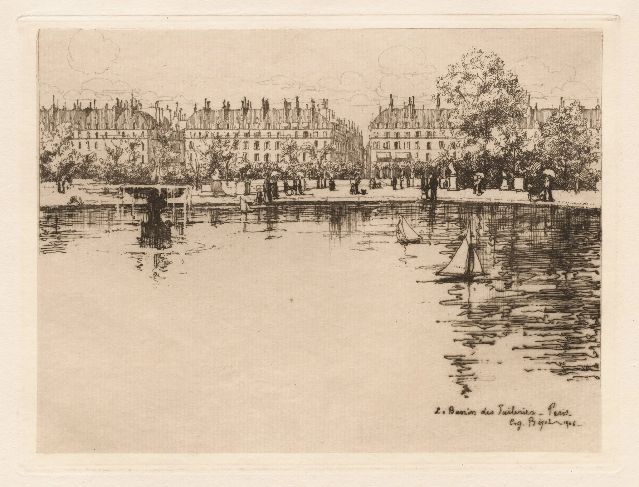 The Basin of the Tuileries, by Eugène Béjot, 1906