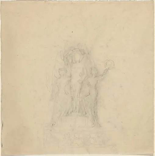 Studies for a Monument with the Crowning of a Figure [recto and verso]