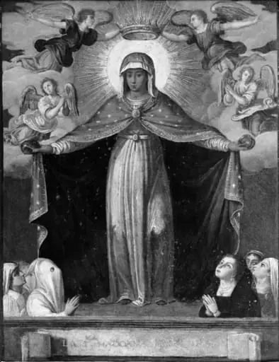 Madonna i en glorie af engle