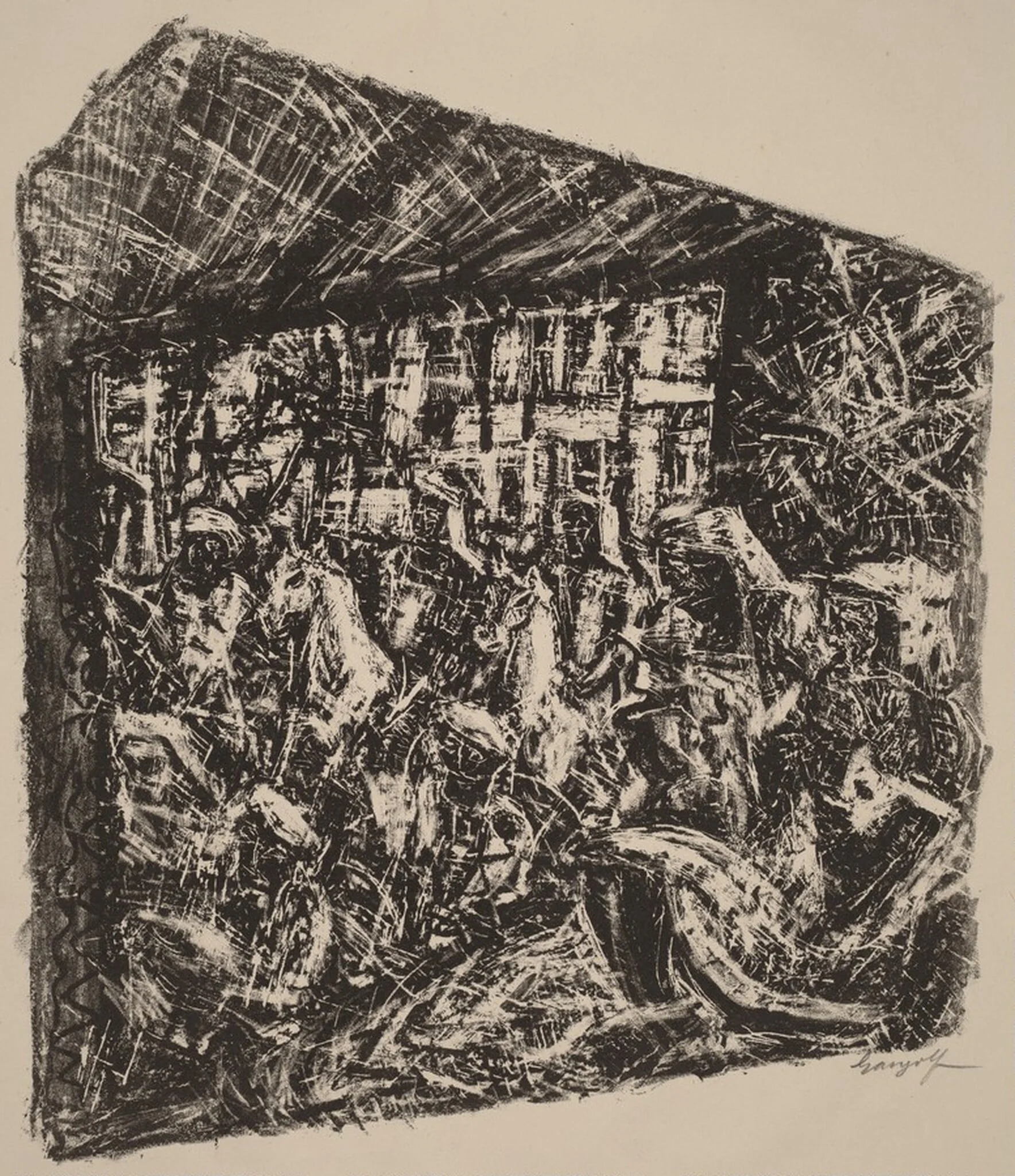 Aufzug der Polizei von Bagdad, by Paul Gangolf, ink, 1879