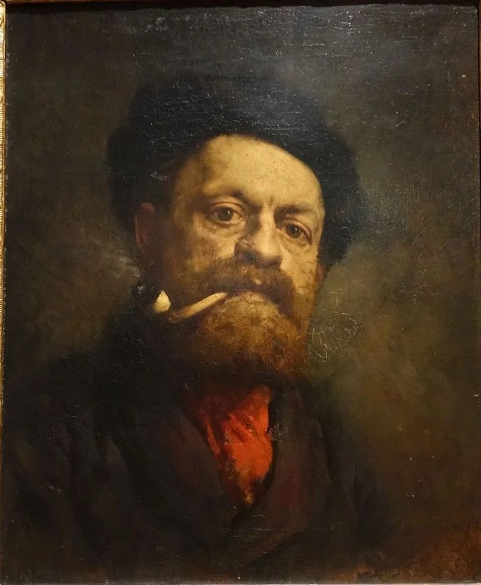 Man with Pipe, by Gustave Courbet, oil, 1868