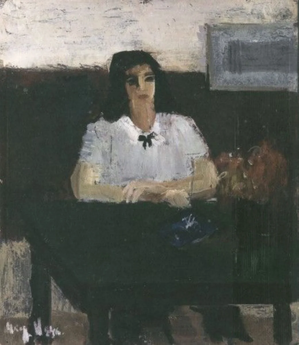 Portret de femeie, by Gheorghe Vânătoru, unspecified, 1946