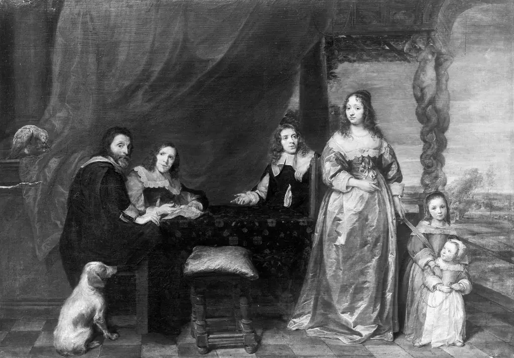 Portrait of a family on the terrace