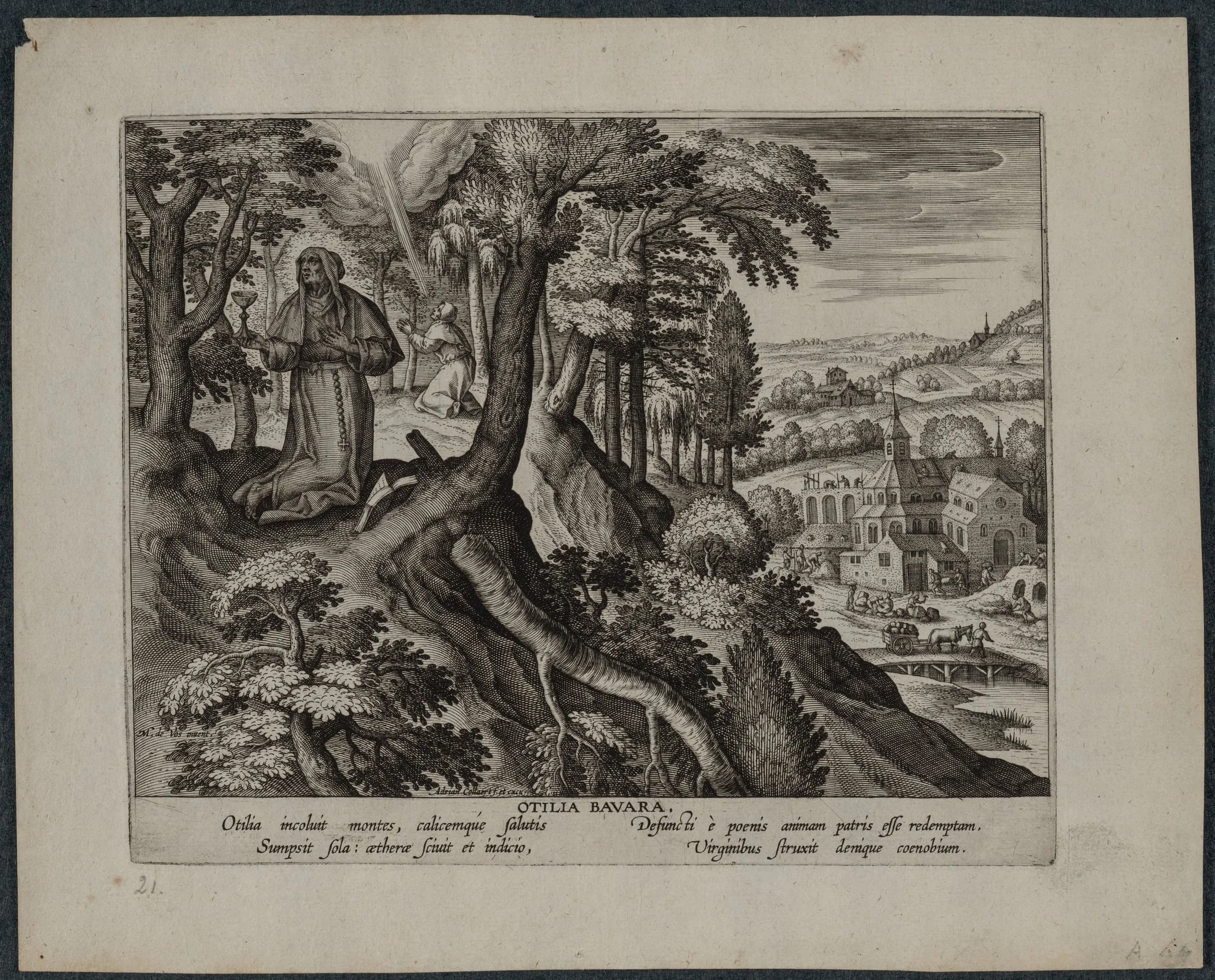 Otilia Bavara (Saint Otilia of Bavaria), by Adriaen Collaert, 1580