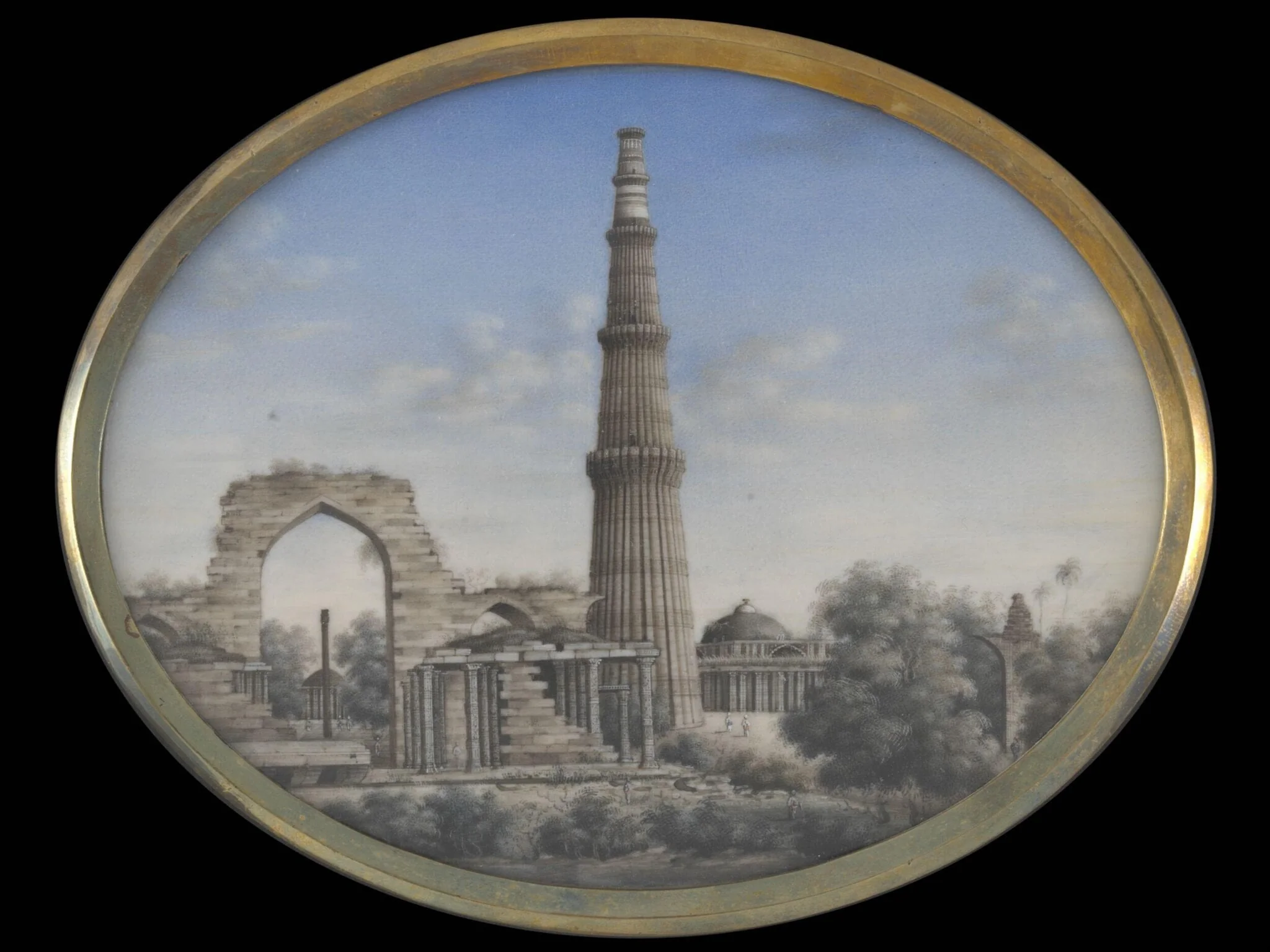 One of five views of Delhi., by Unknown, paint, 1850