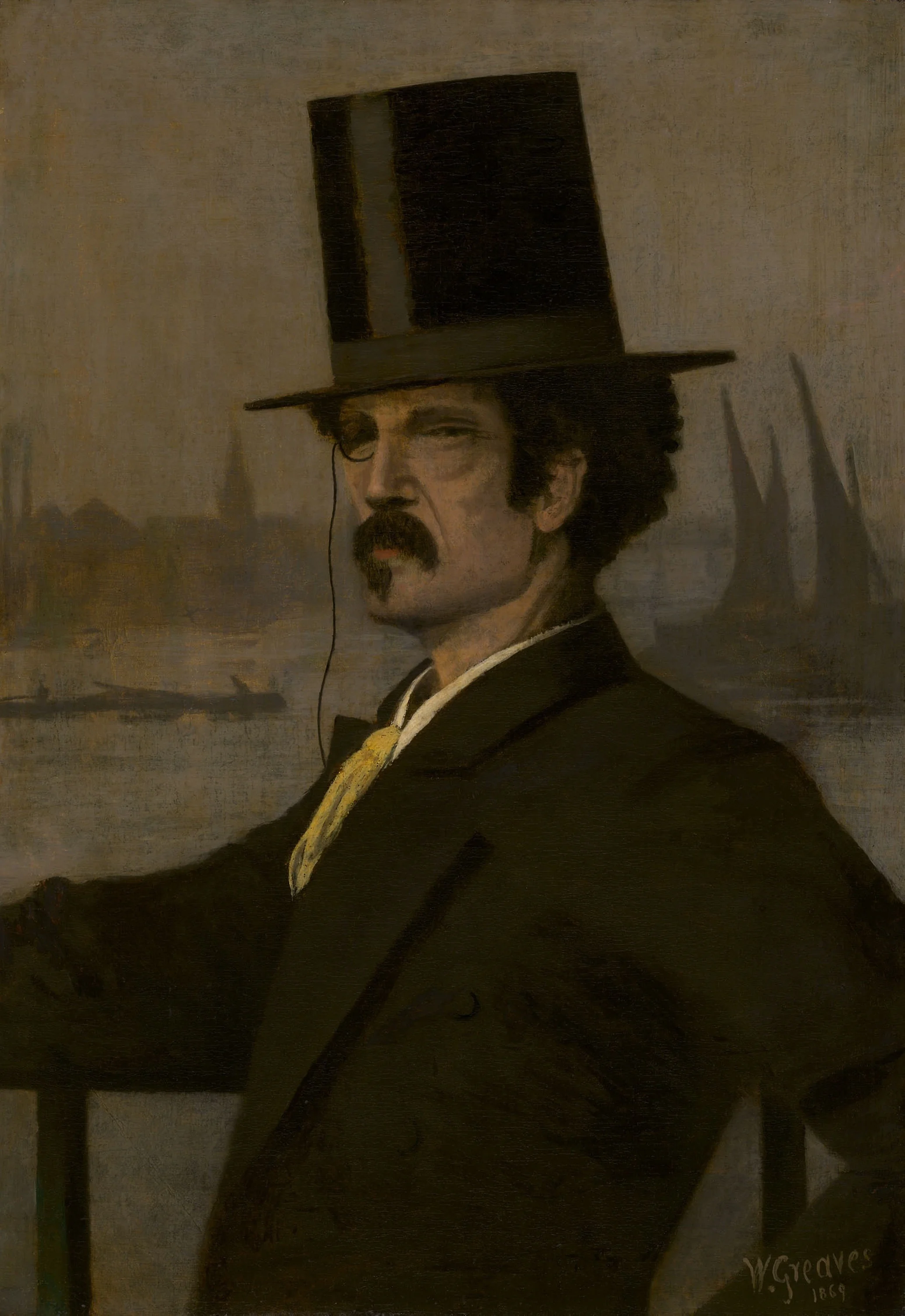 James McNeill Whistler, by Walter Greaves, oil, 1869