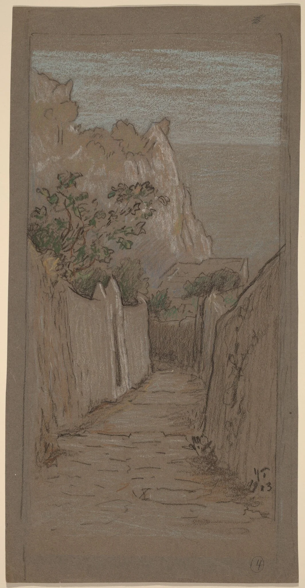 Capri, by Elihu Vedder, pastel, 1913
