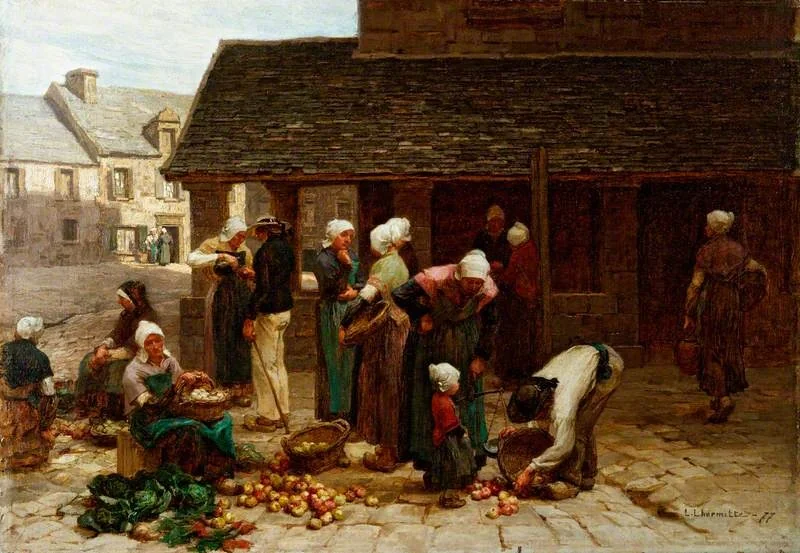 The Market Place of Ploudalmézeau, Brittany