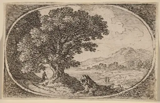 Path to Left of a Large Tree and a Stump