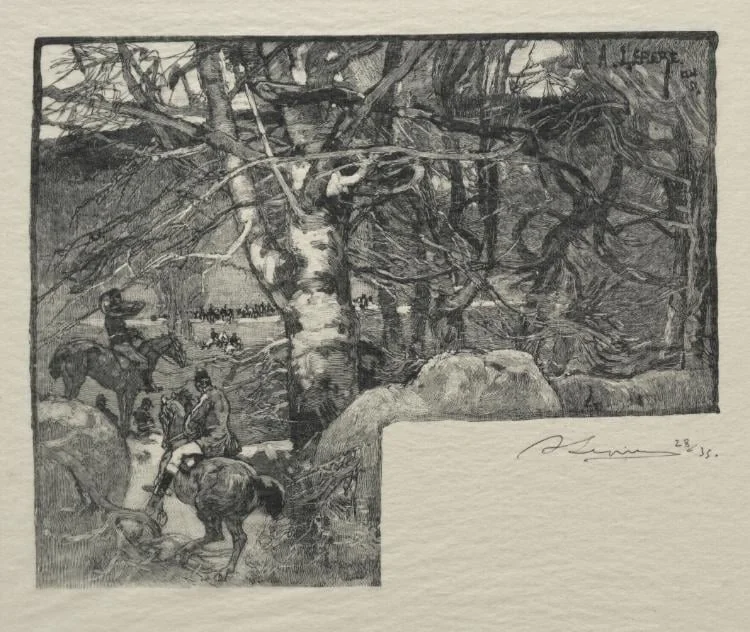 Une chasse à Courre au Mont Gerard, by Auguste Lepère, 1887