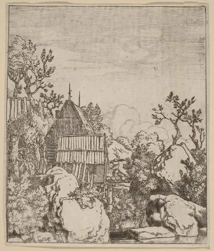 Man on a Small Wooden Bridge