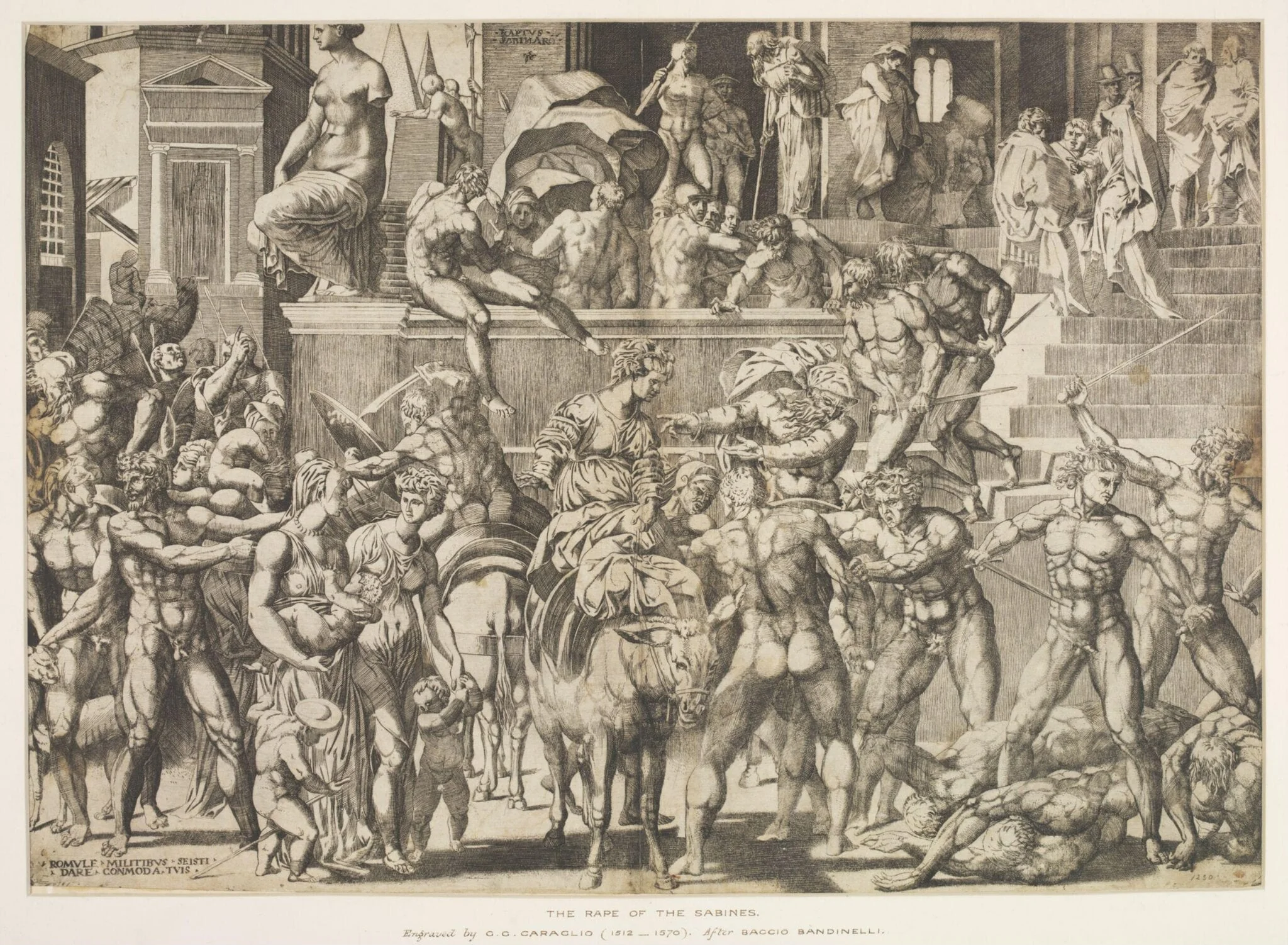Rape of the Sabines, by Giovanni Jacopo Caraglio, 1550