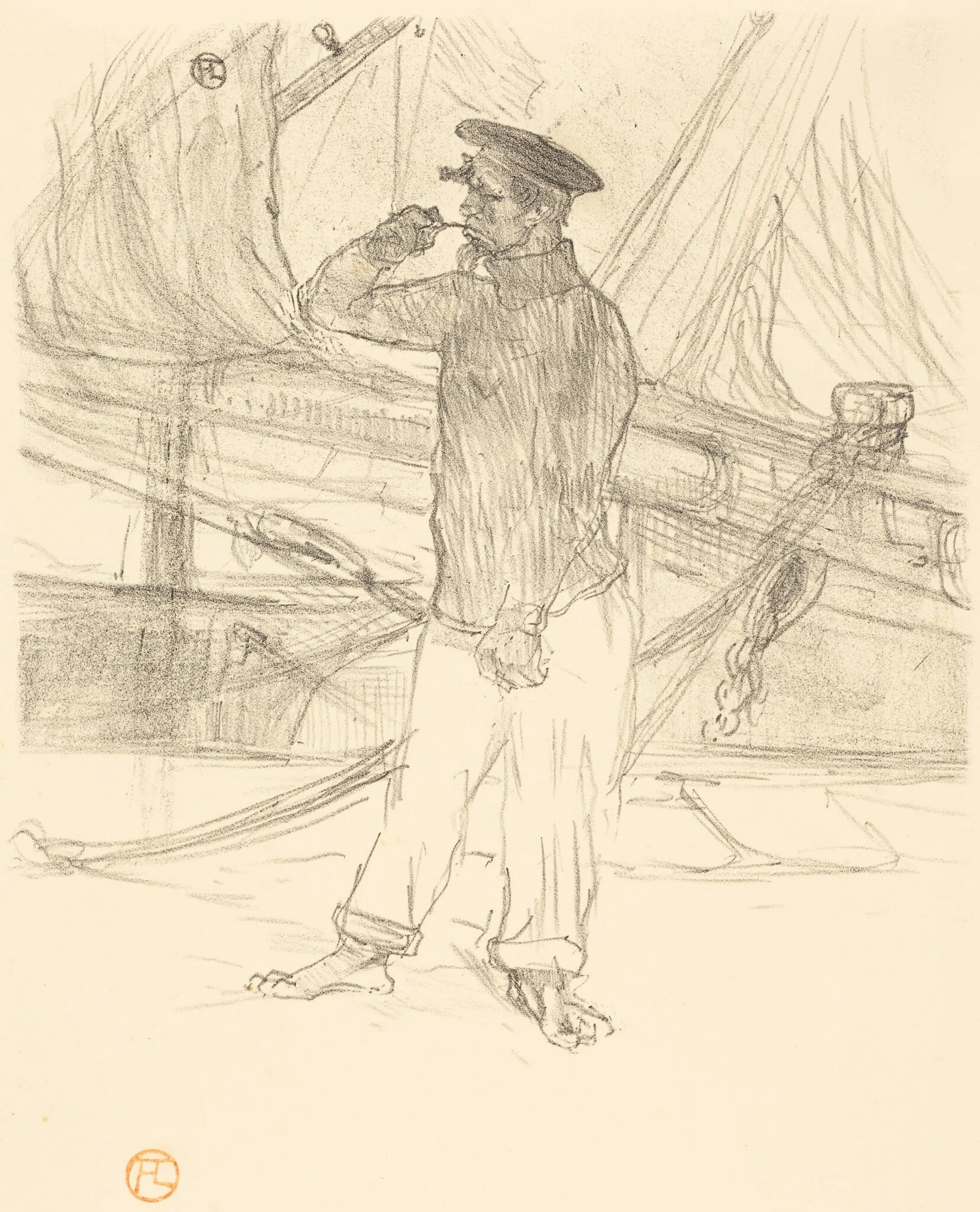 L'hareng saur, by Henri de Toulouse-Lautrec, ink, 1895