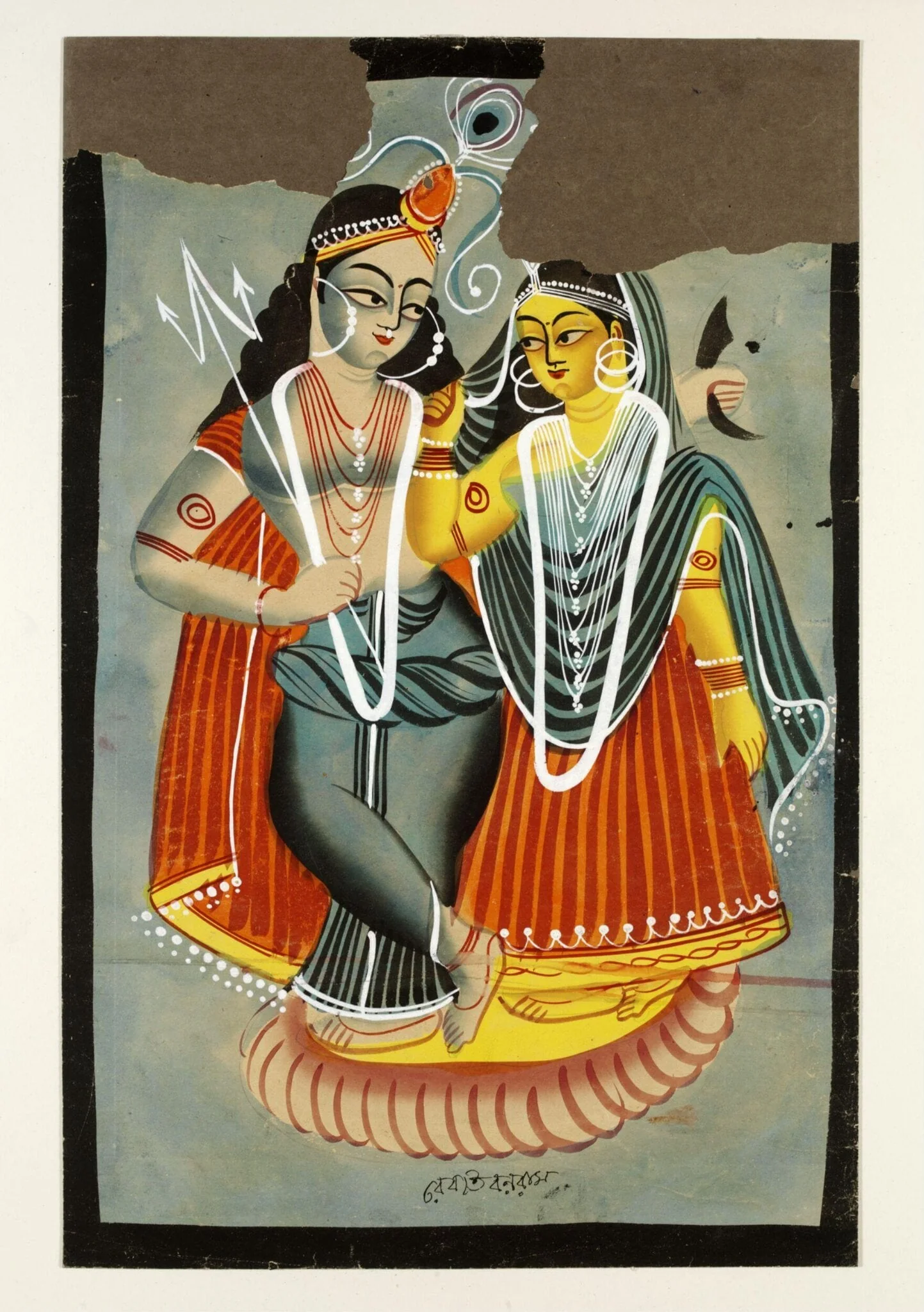 Balarama and Revati, by Unknown, paint, 1885