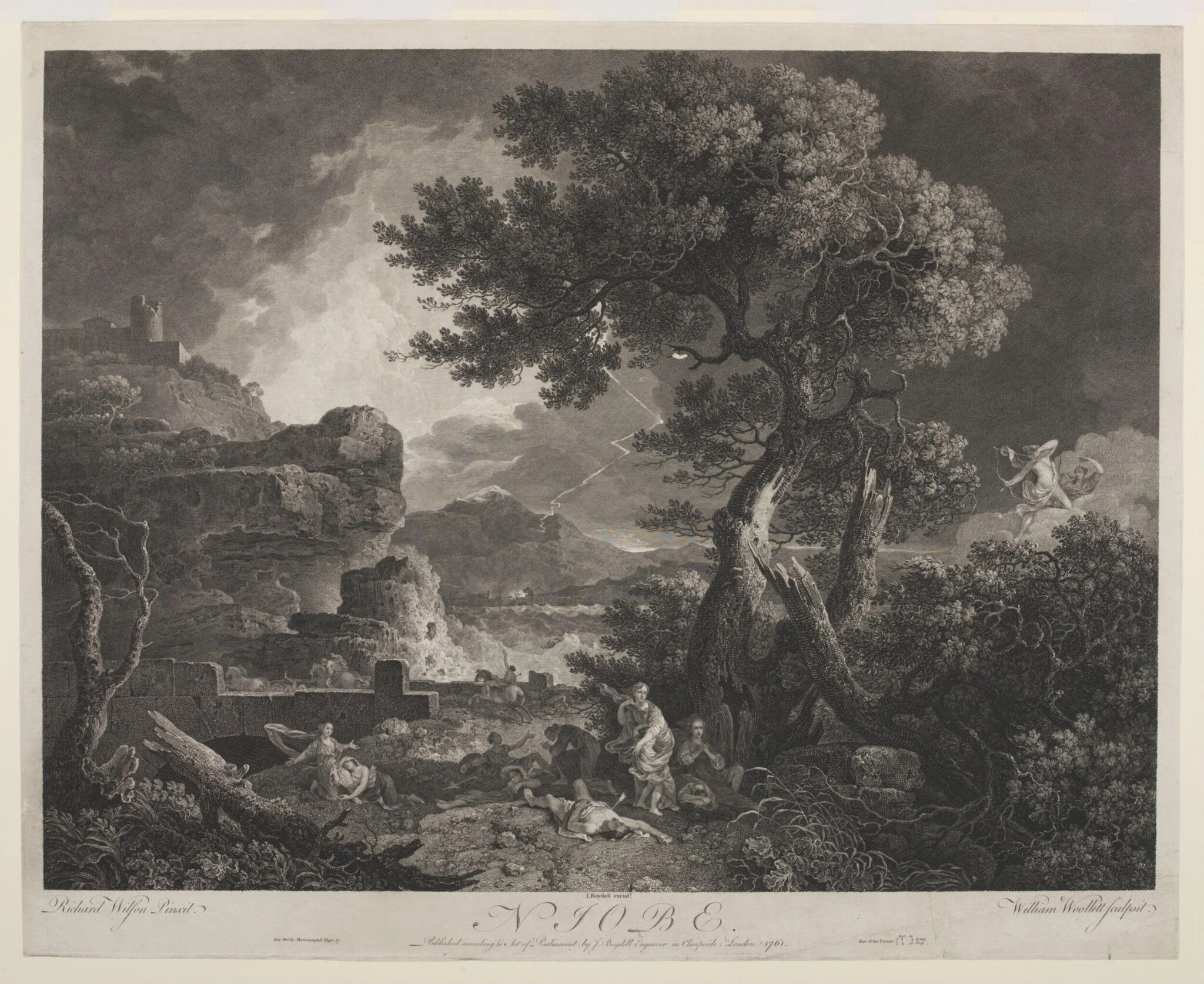 Niobe, by William Woollett, 1750