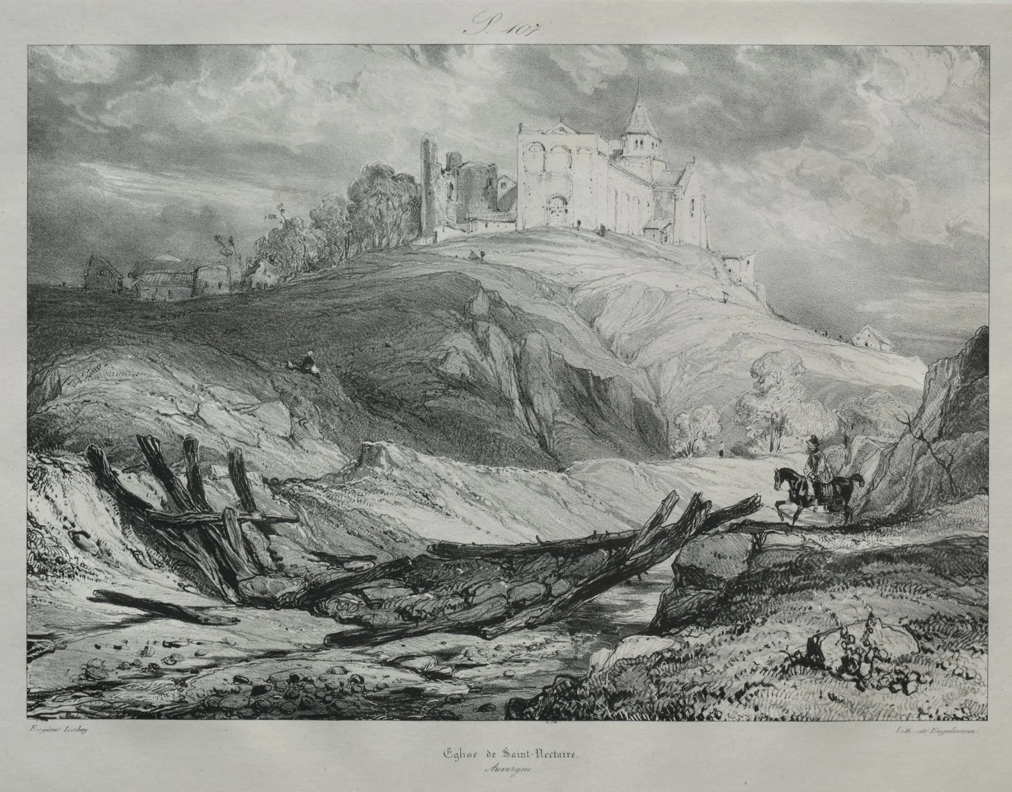 Église de St. Nectaire, by Eugène Isabey, 1831
