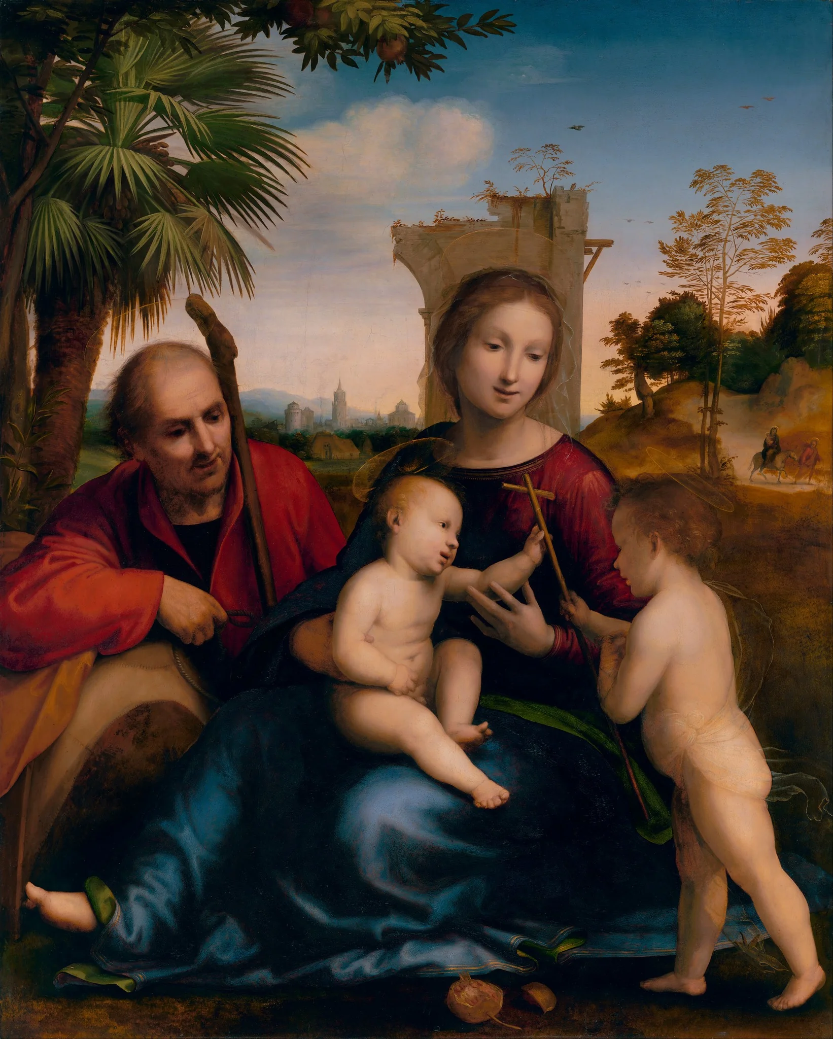 The Rest on the Flight into Egypt with St. John the Baptist, by Fra Bartolomeo, oil, 1509