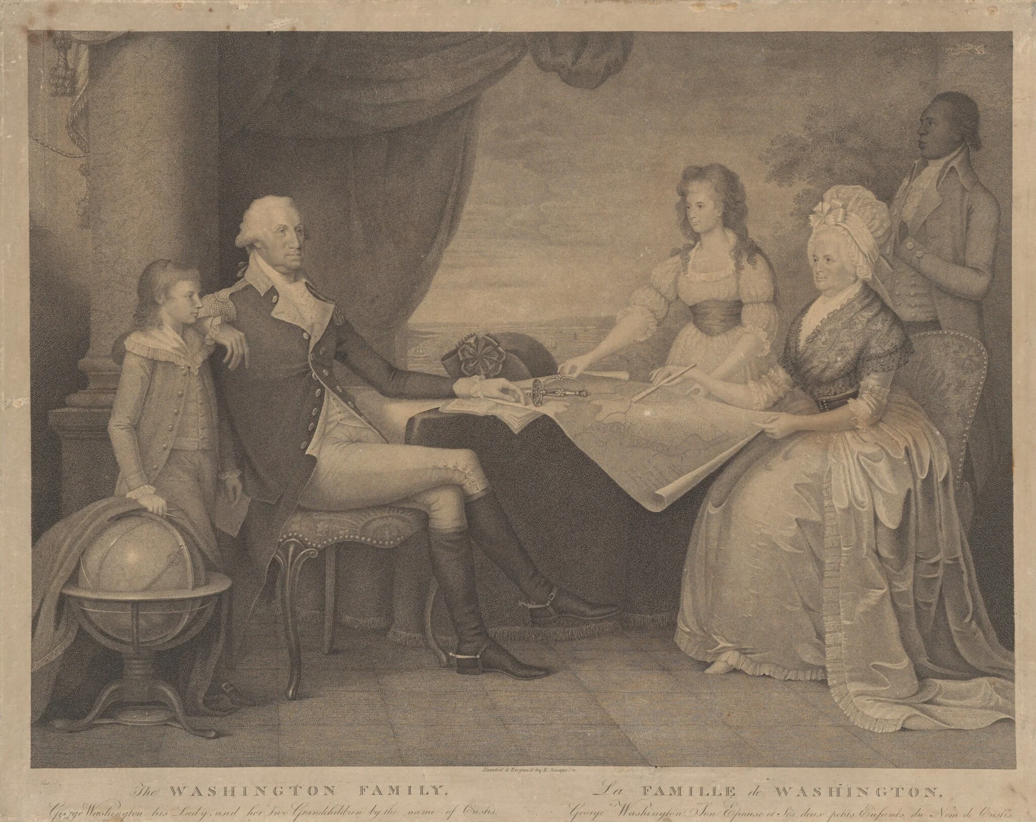 The Washington Family, by Edward Savage, ink, 1798