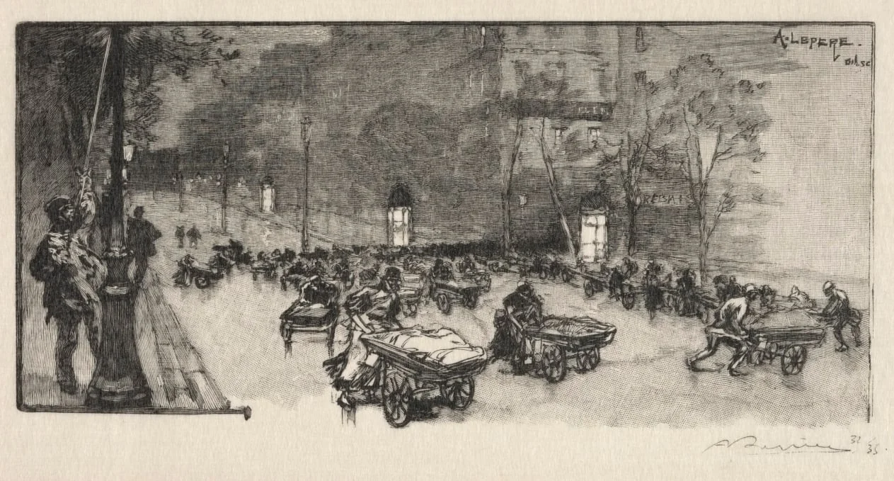 Le Boulevard, au coin du Fauborg  Montmartre, by Auguste Lepère, 1890