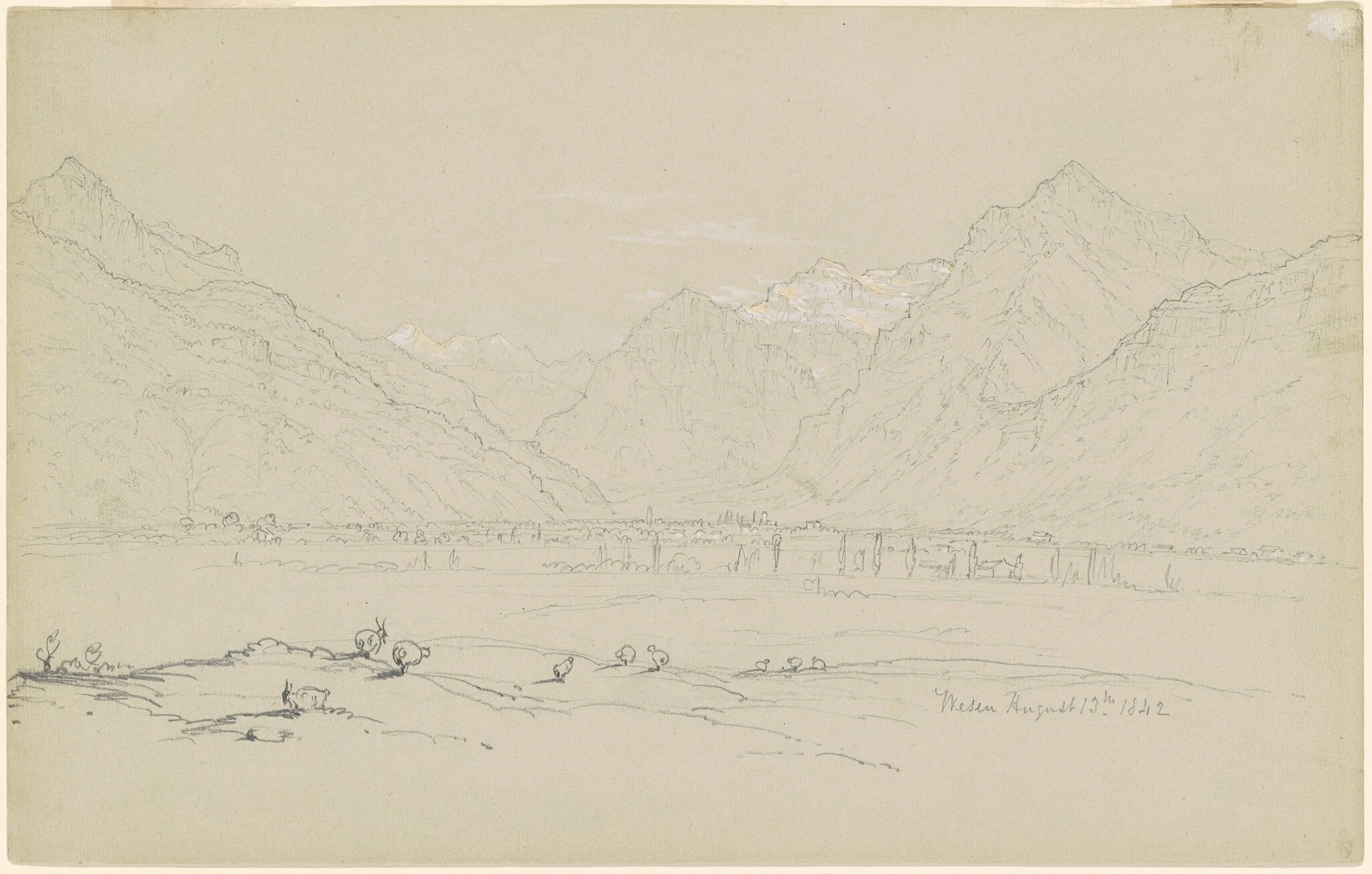Weser, by John William Casilear, gouache, 1842