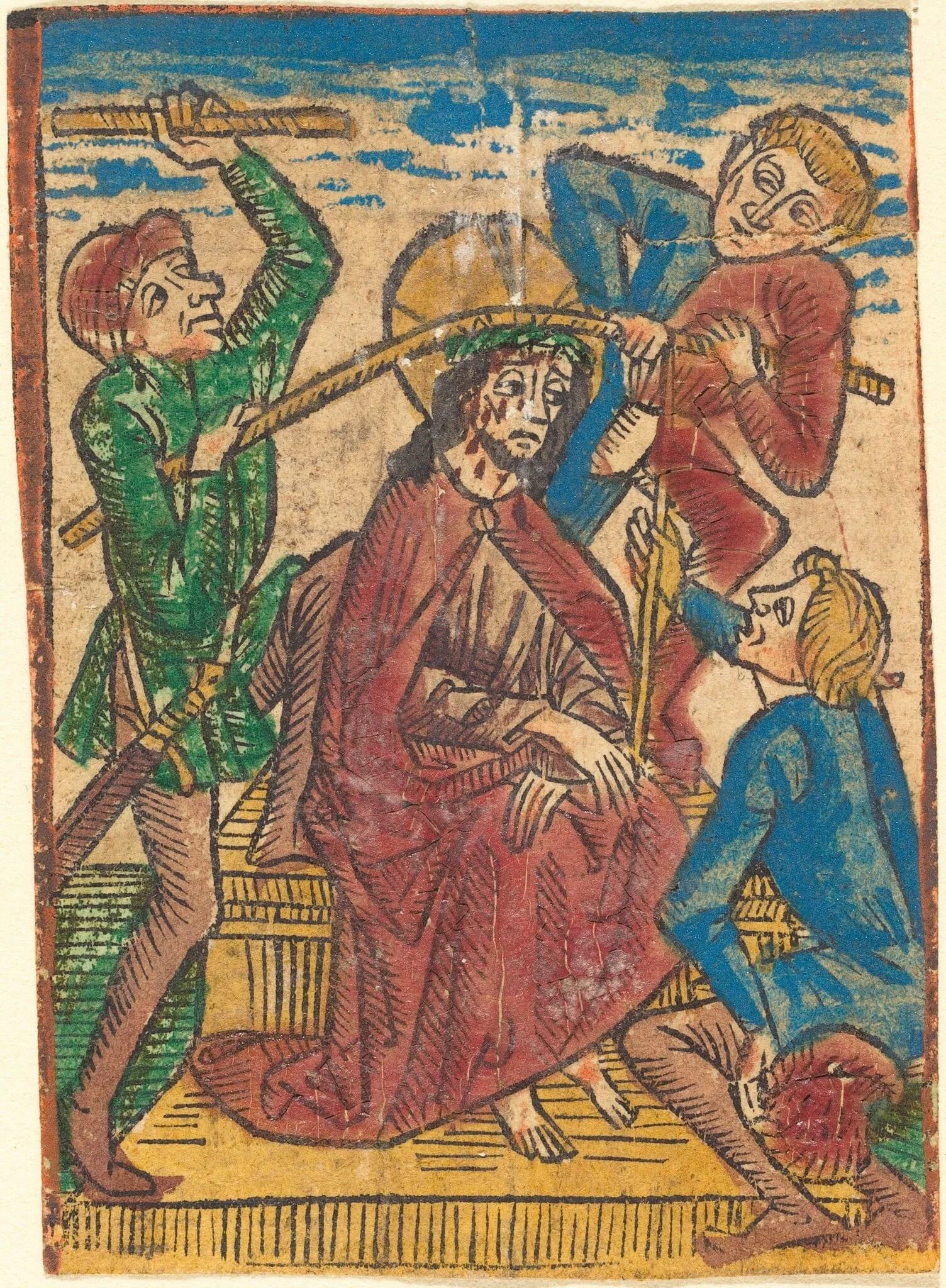 Christ Crowned with Thorns, by German 15th Century, ink, 1490