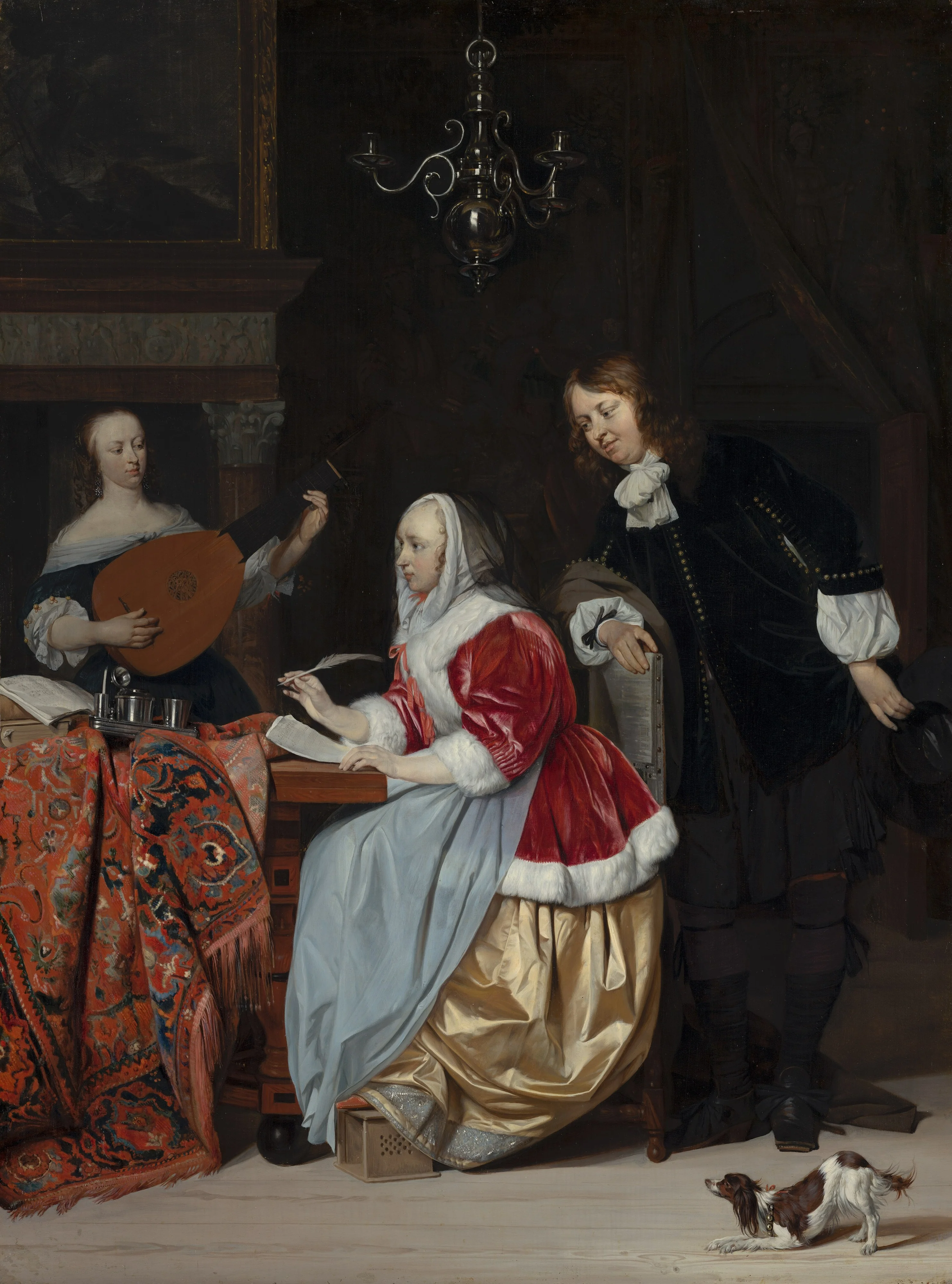 A young Woman Writing Music