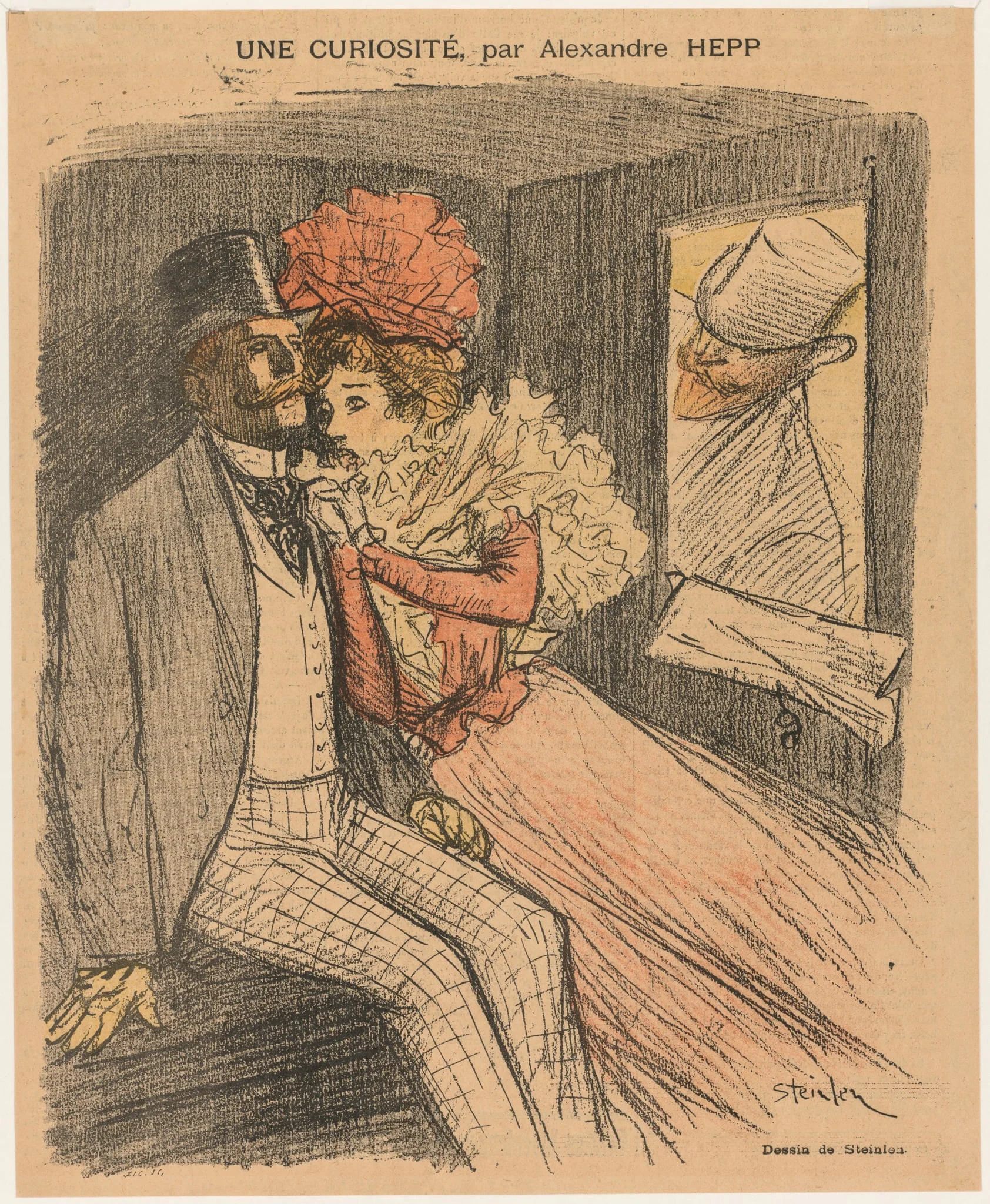 Gil Blas Illustré: Une Curiosité, par Alexandre Hepp, by Théophile Alexandre Steinlen, 1897