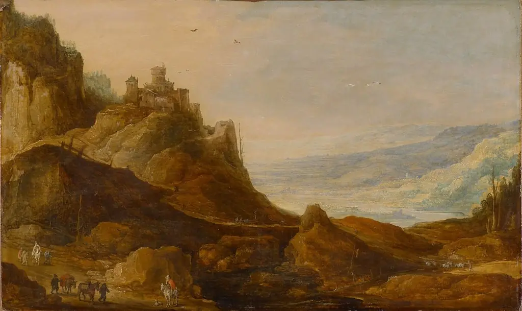 Mountain landscape with castle