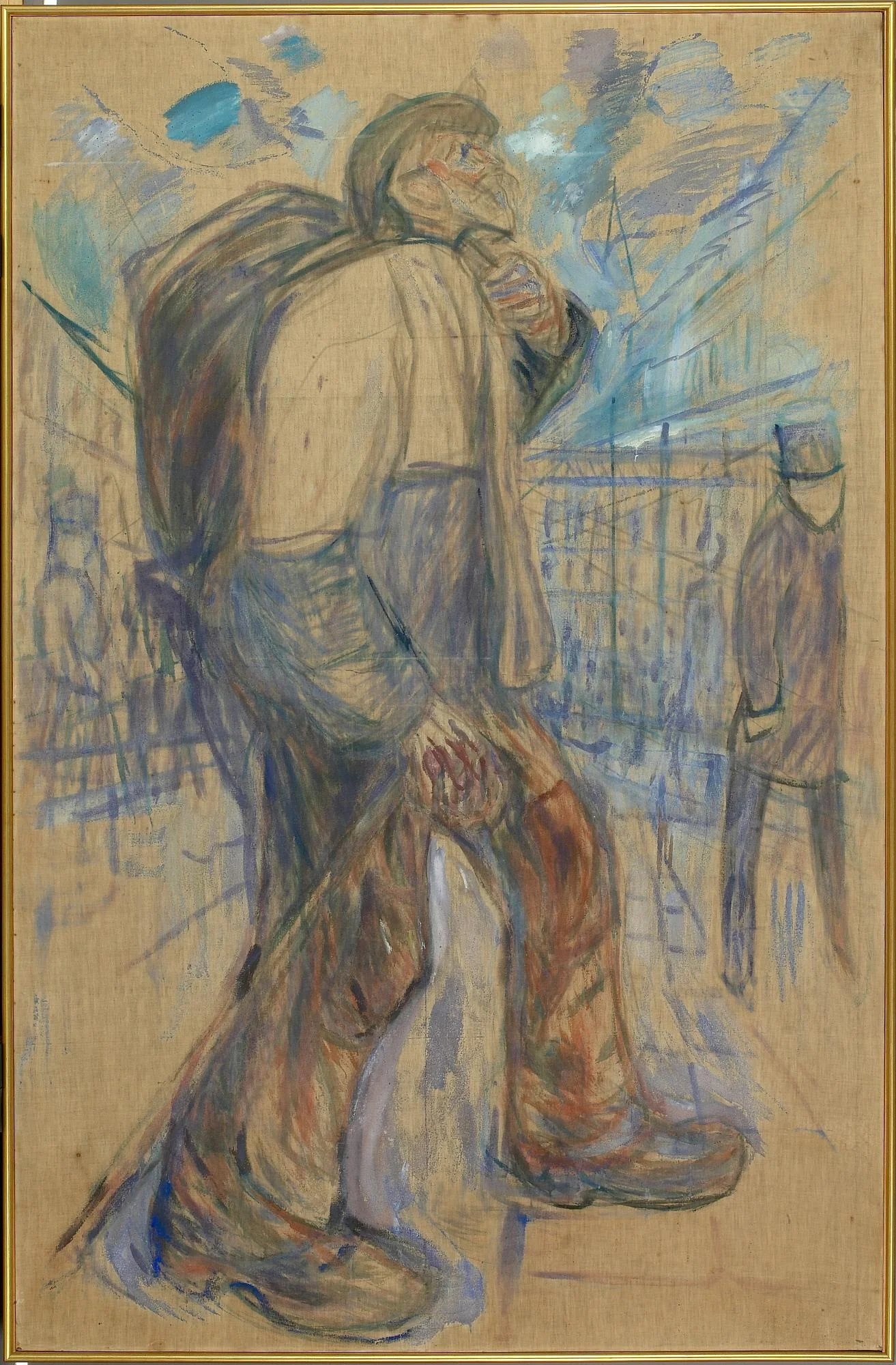 The Beggar, by Edvard Munch, charcoal, 1909