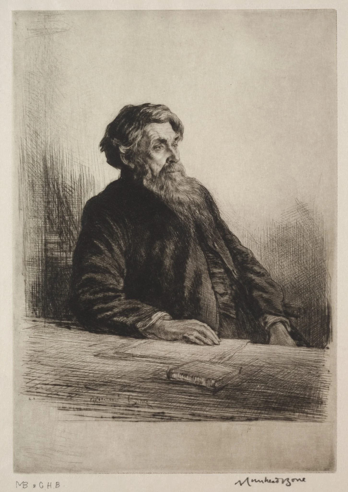 Dr. James, President of St. John's College, Oxford, by Muirhead Bone, 1924