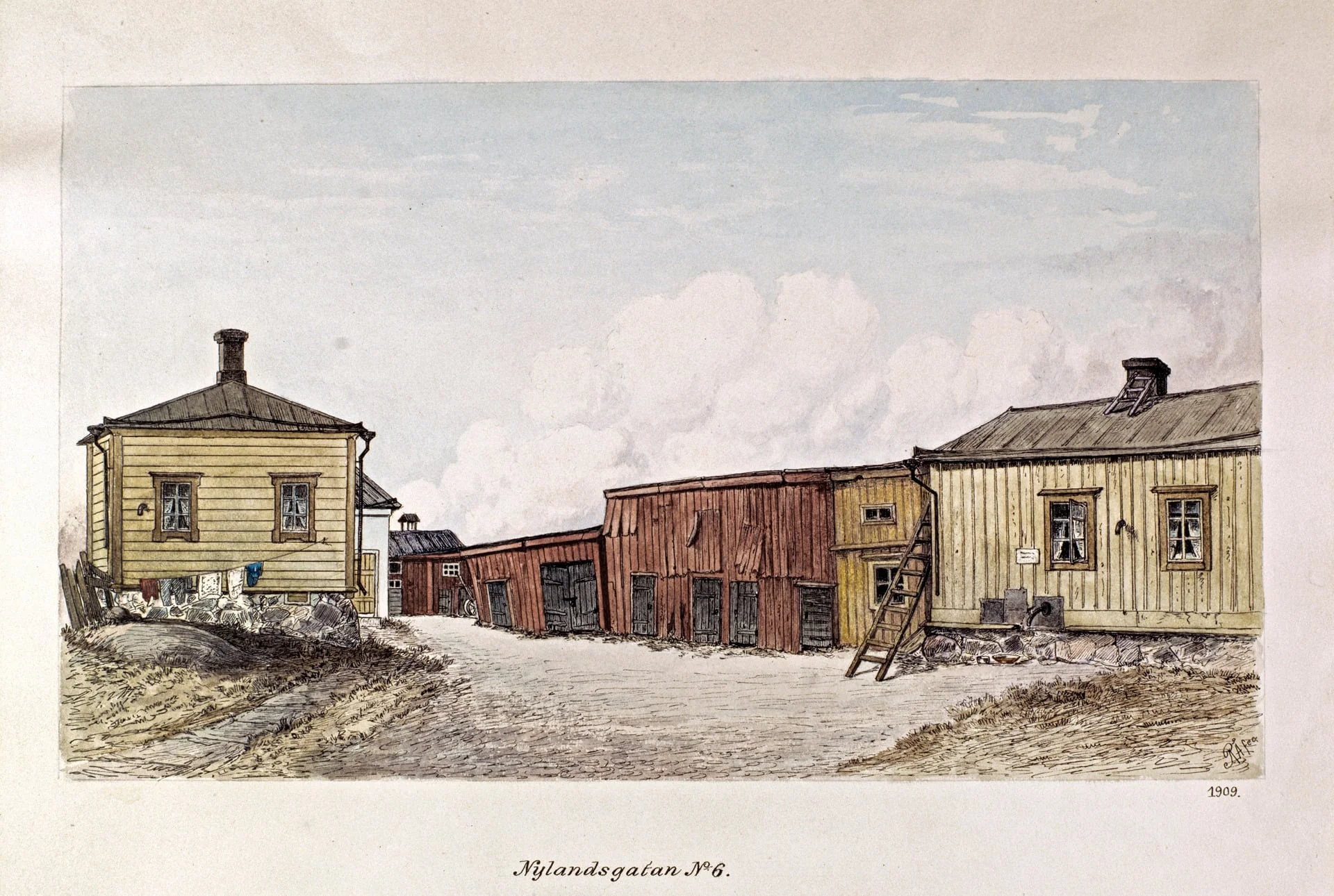 Uudenmaankatu 6, piha, by Rudolf Åkerblom, 1897