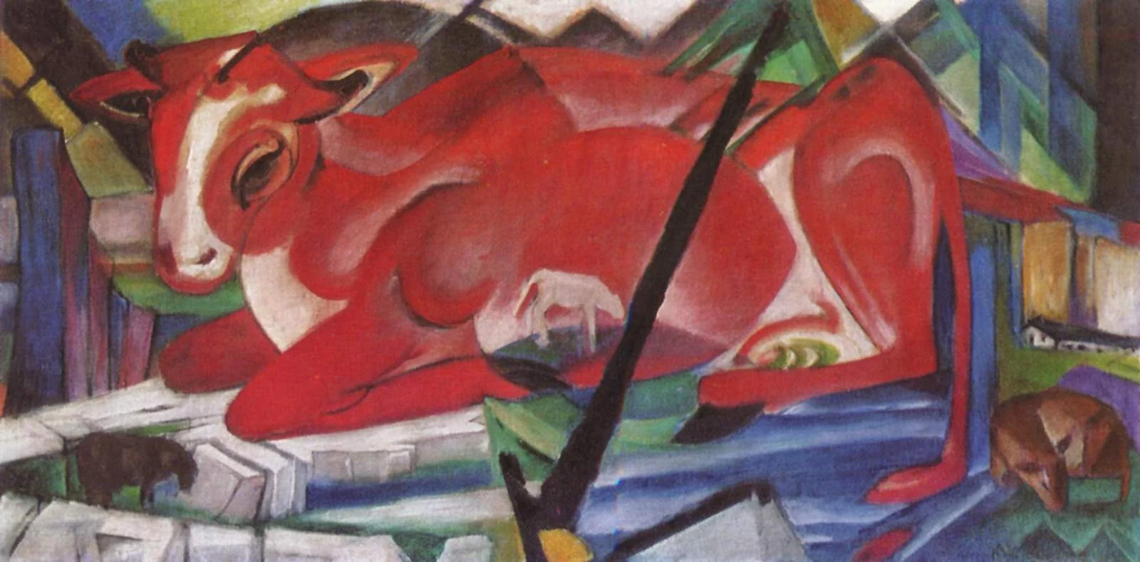 World Cow, by Franz Marc, oil, 1913