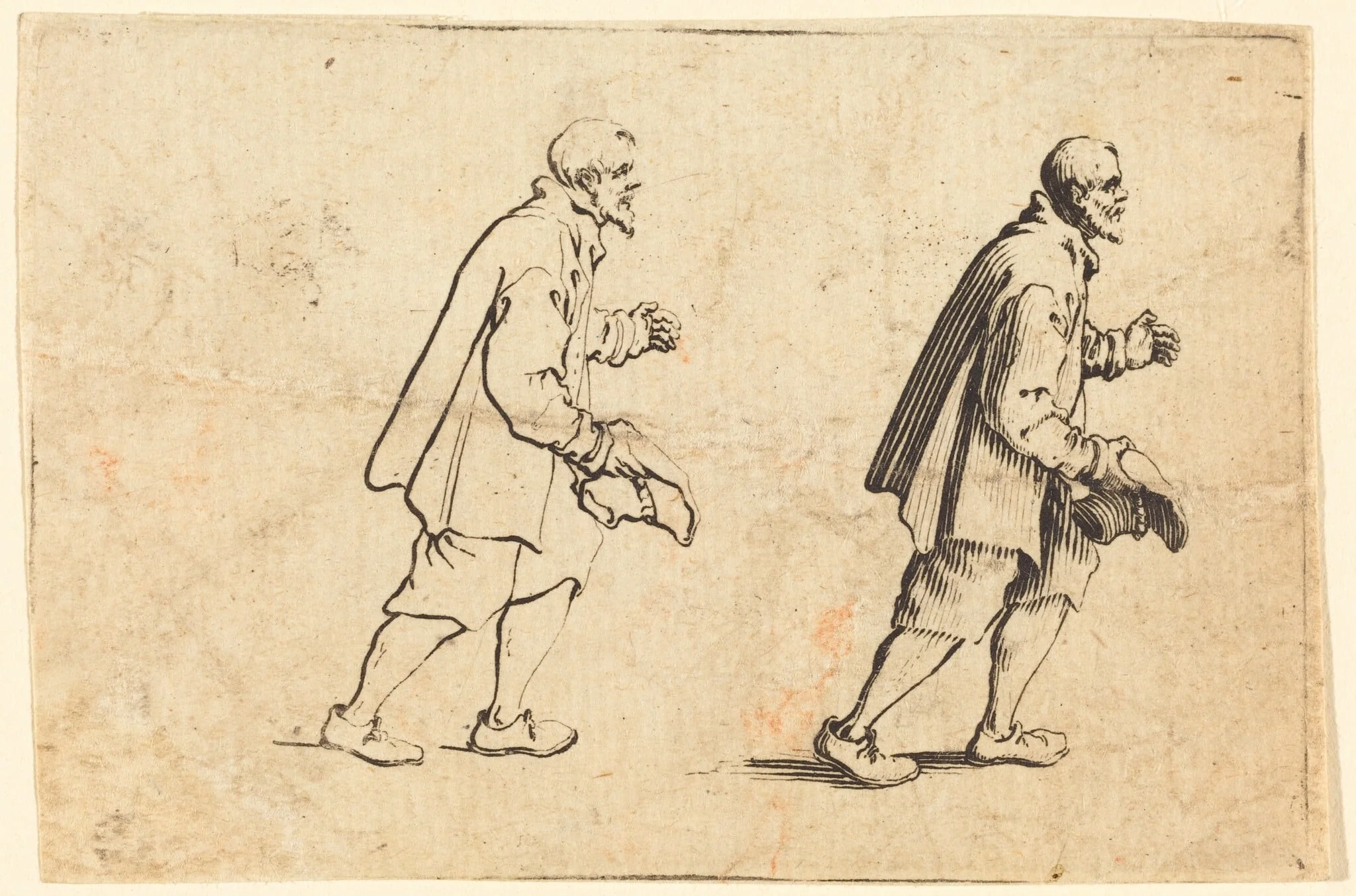 Peasant with Hat in Hand, by Jacques Callot, ink, 1622