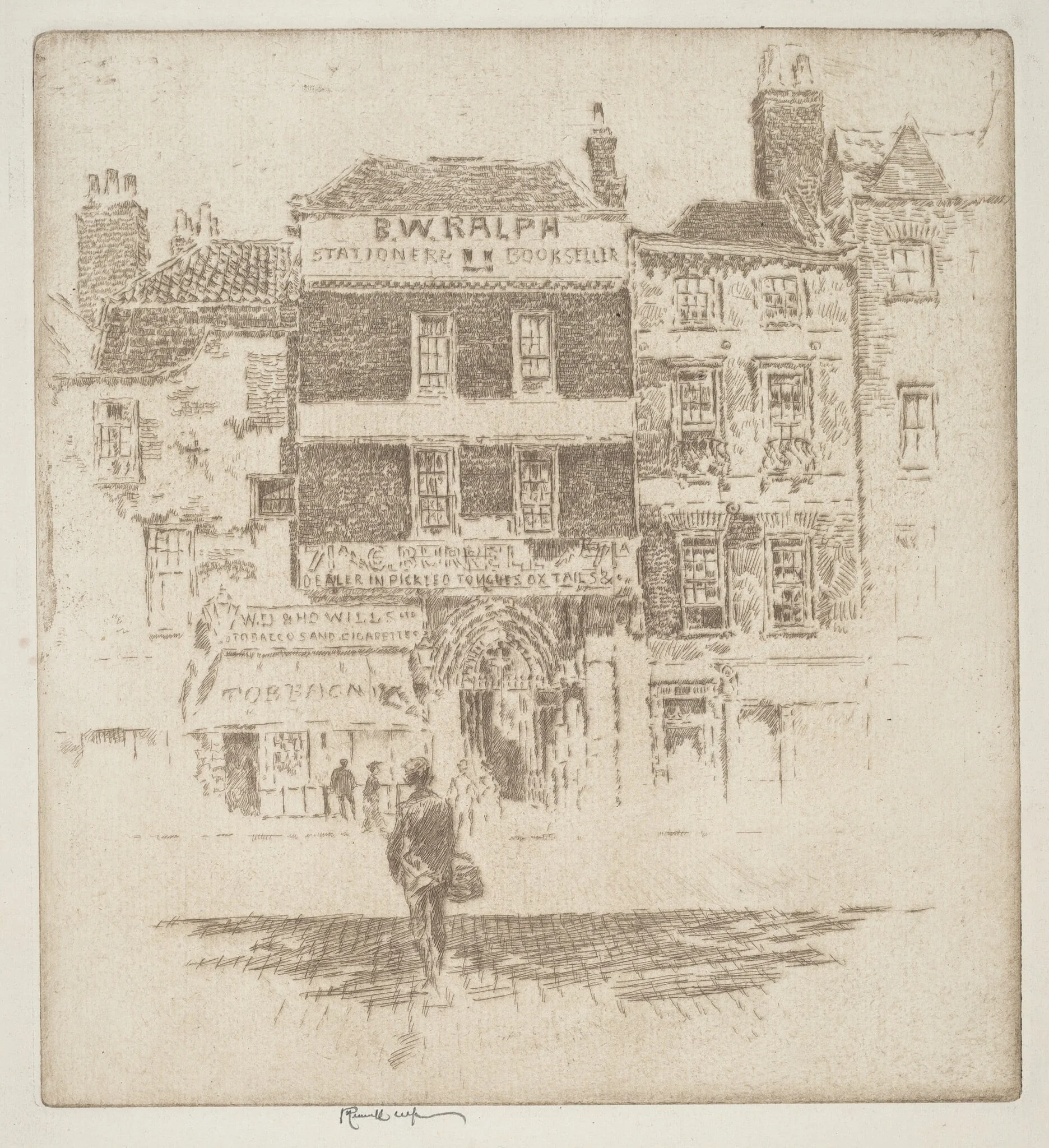 St. Bartholomew's Gate, by Joseph Pennell, ink, 1907