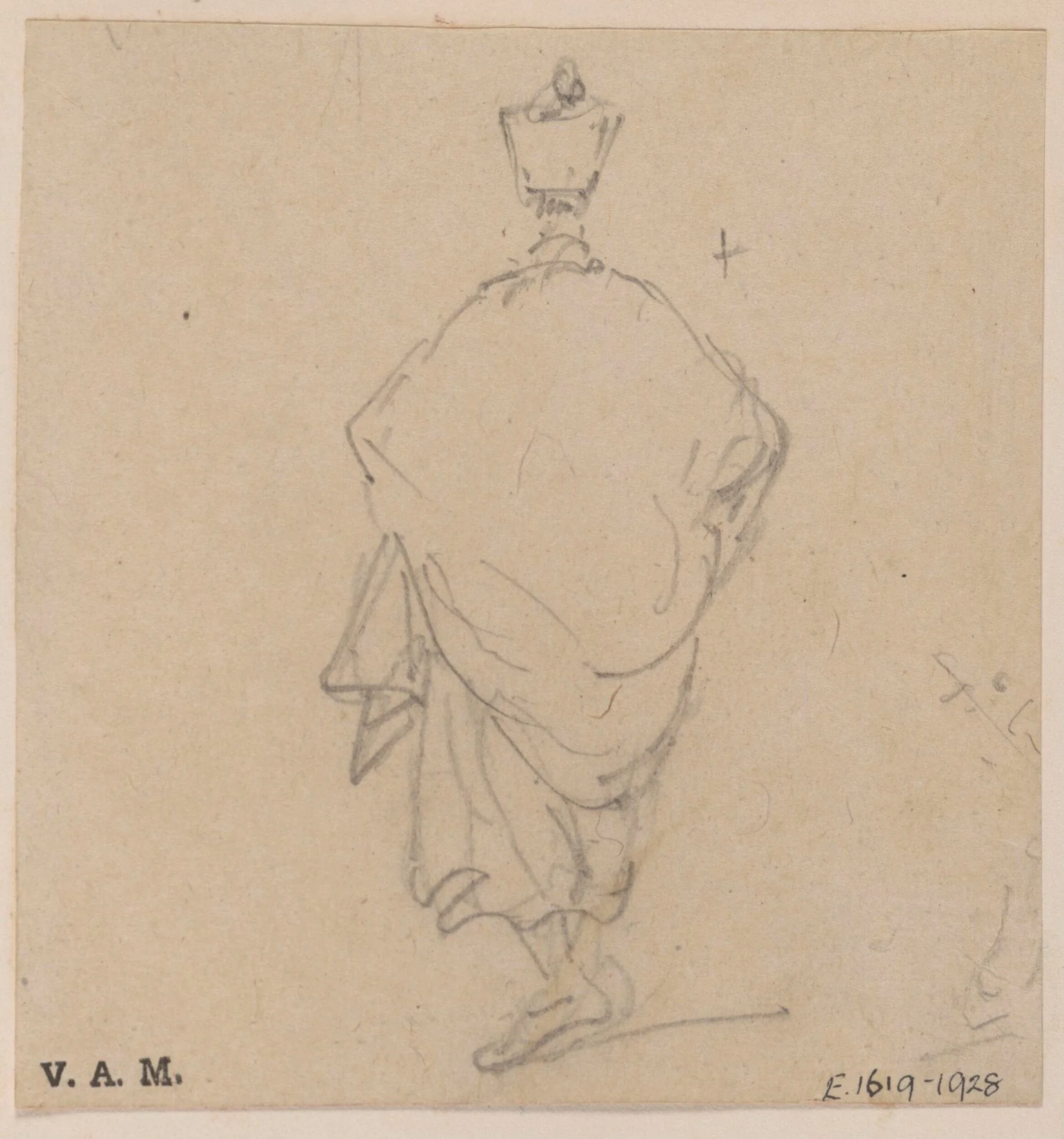 A priest seen from behind, by George Chinnery, 19